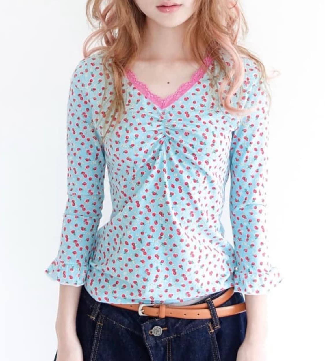 샵페어리 little strawberry lace top (mint) 상품이미지3