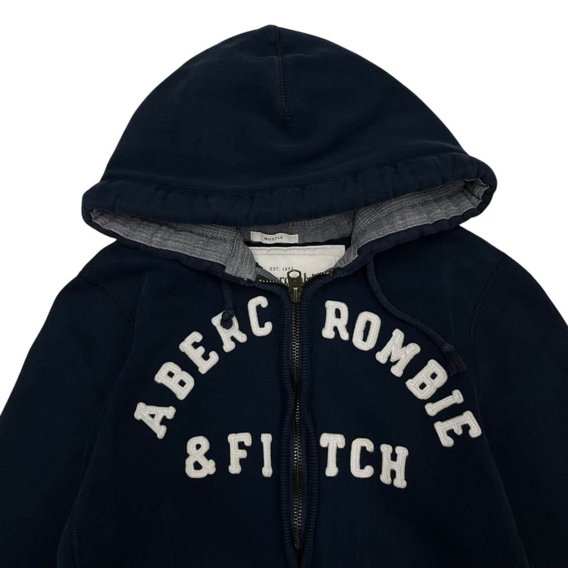 아베크롬비 센터로고 네이비 후드집업 M 상품이미지4