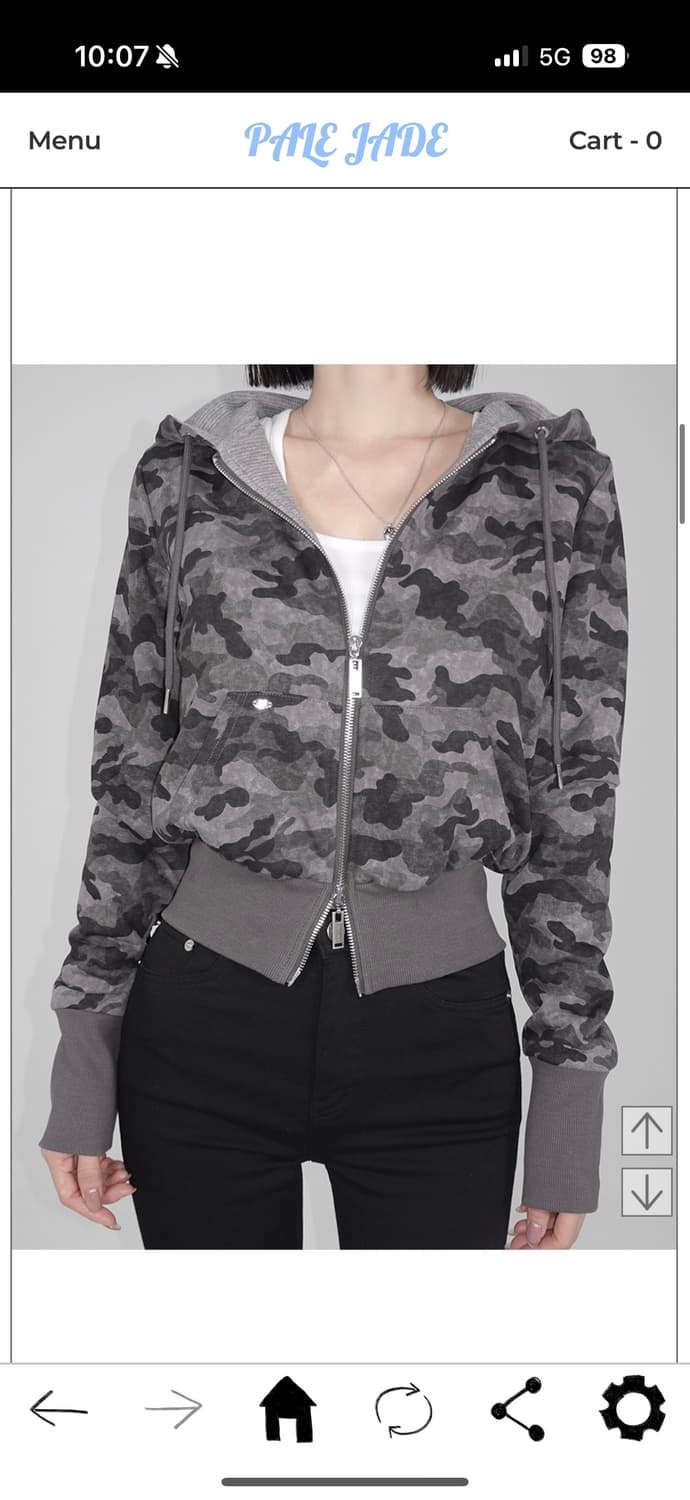 페일제이드 카모 와플 후드집업 차콜 2사이즈 상품이미지3