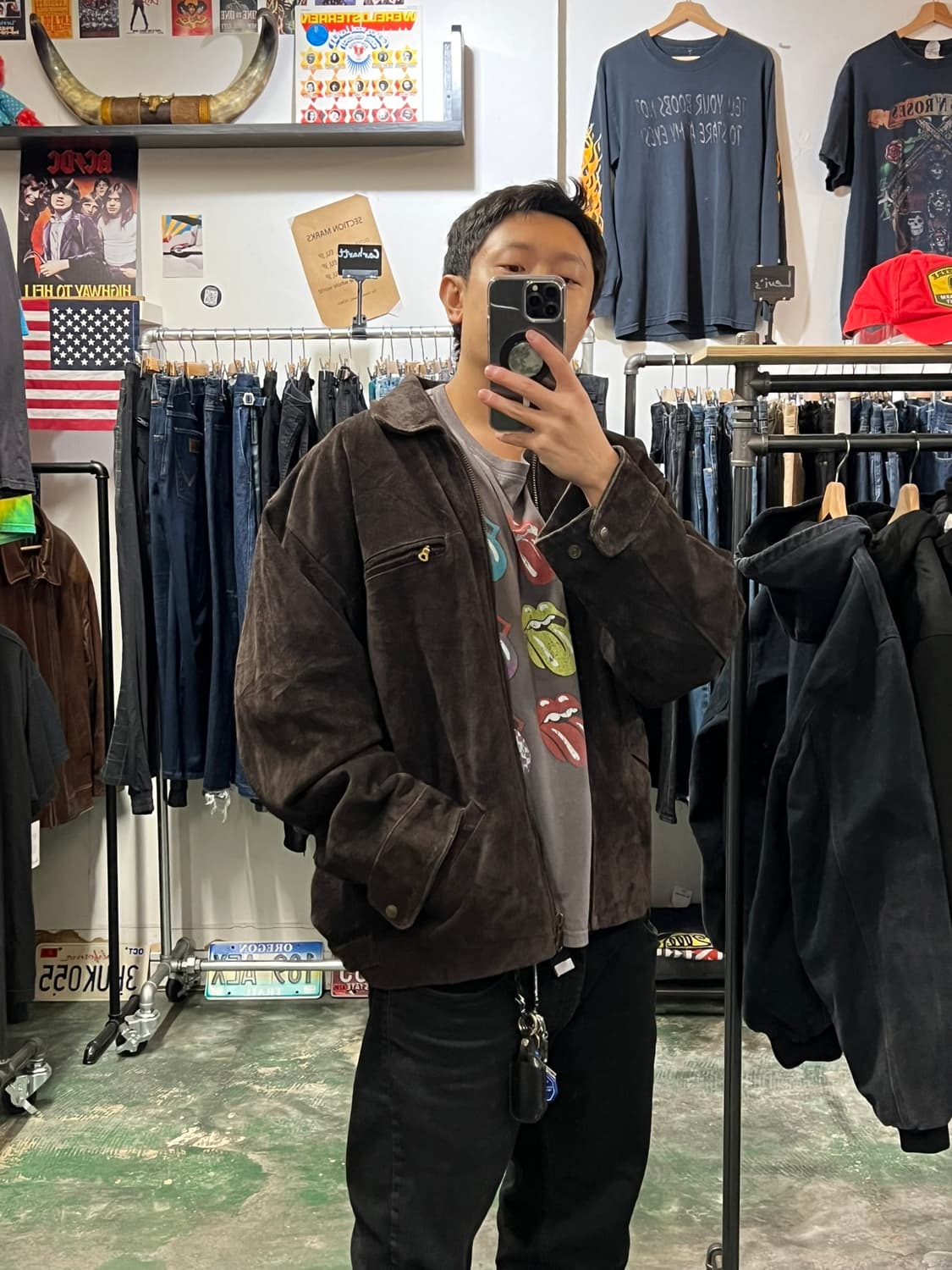 90's [XL] 가죽 자켓 빈티지 스웨이드 레더 퀼팅 풀집업 자켓 상품이미지2