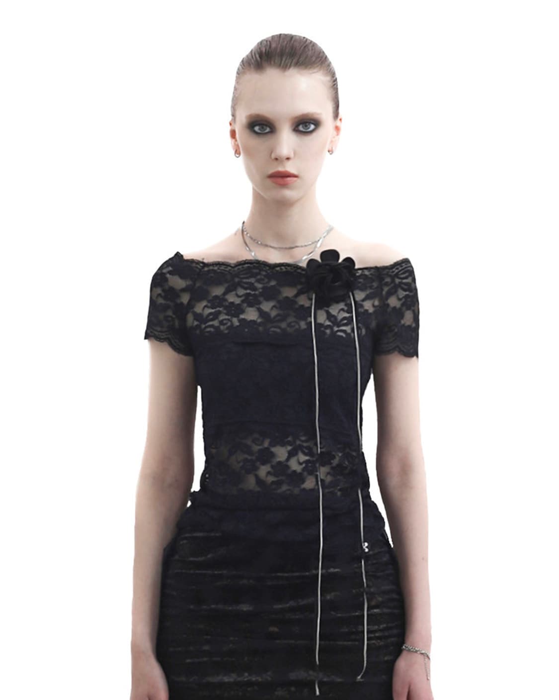 Kimyo 키묘 flower track lace top white 레이스 상품이미지1