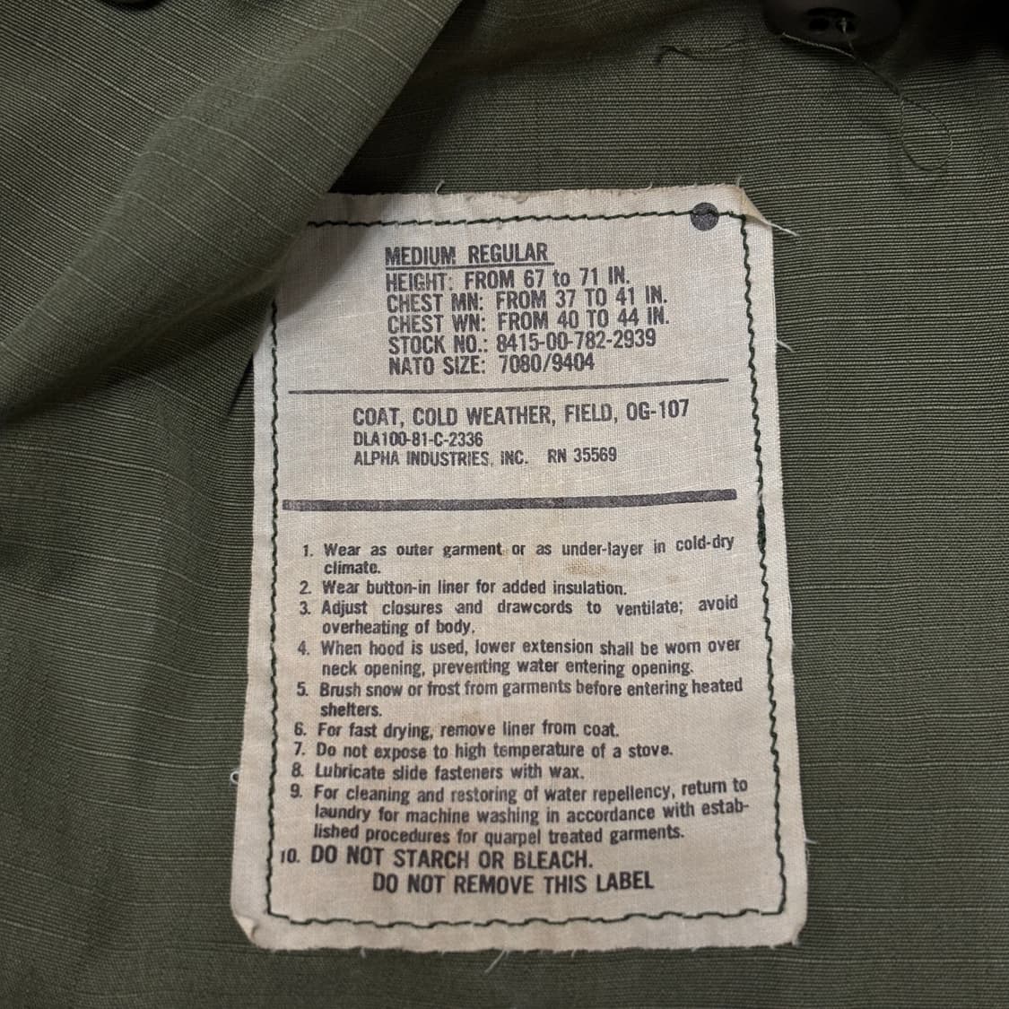 80s 오리지널 M65 필드자켓 3세대 M-R 상품이미지4