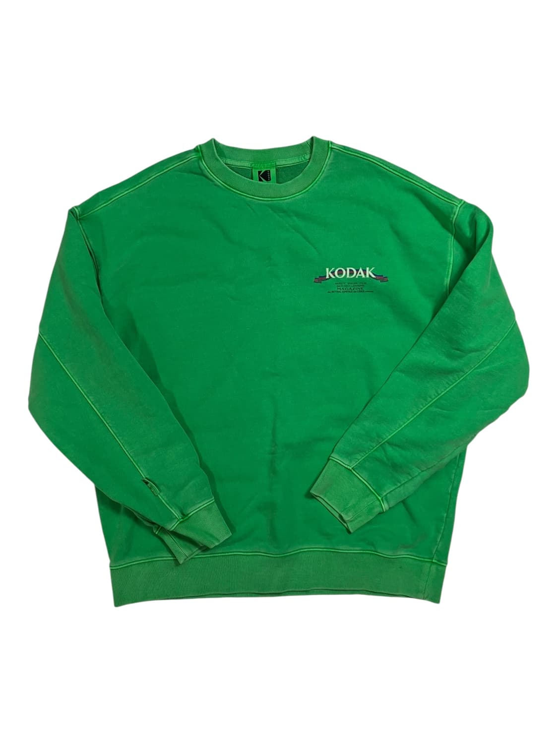 코닥 그린 면 100% 맨투맨 L 상품이미지2