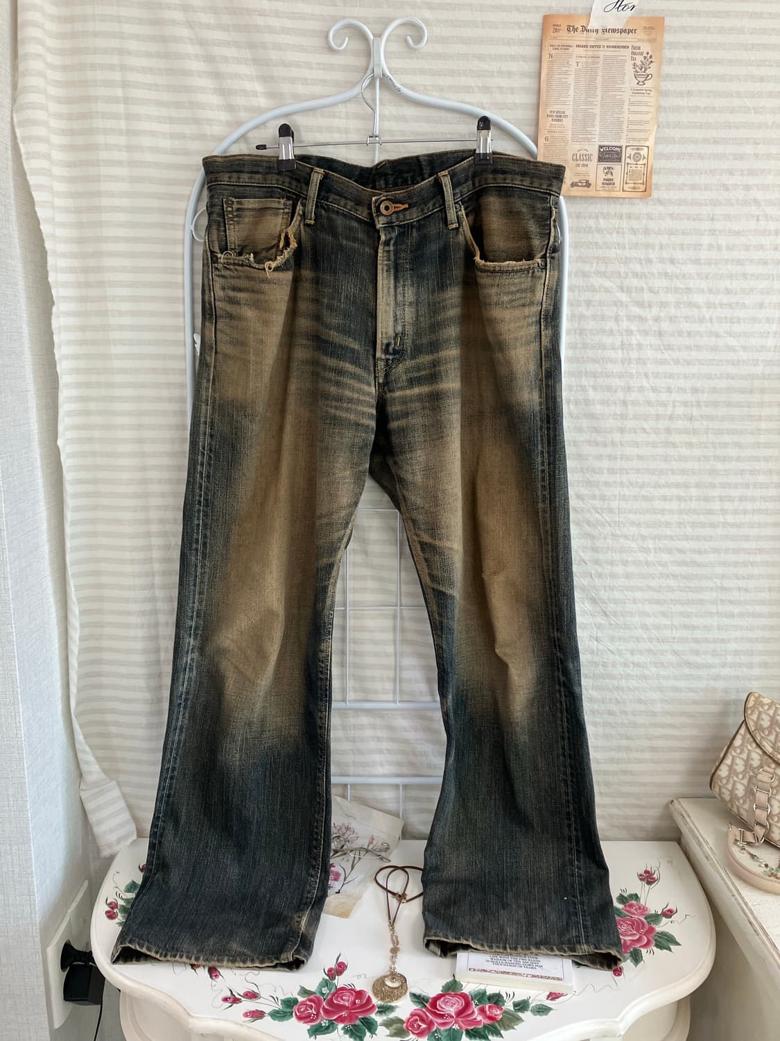 빈티지 에드윈 골드 워싱 데님 팬츠 879 y2k 스트릿 모리 갸루 일본 상품이미지1