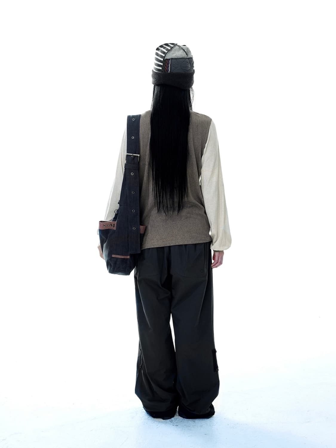 코이세이오 레이스 코튼 팬츠 네이비 상품이미지3