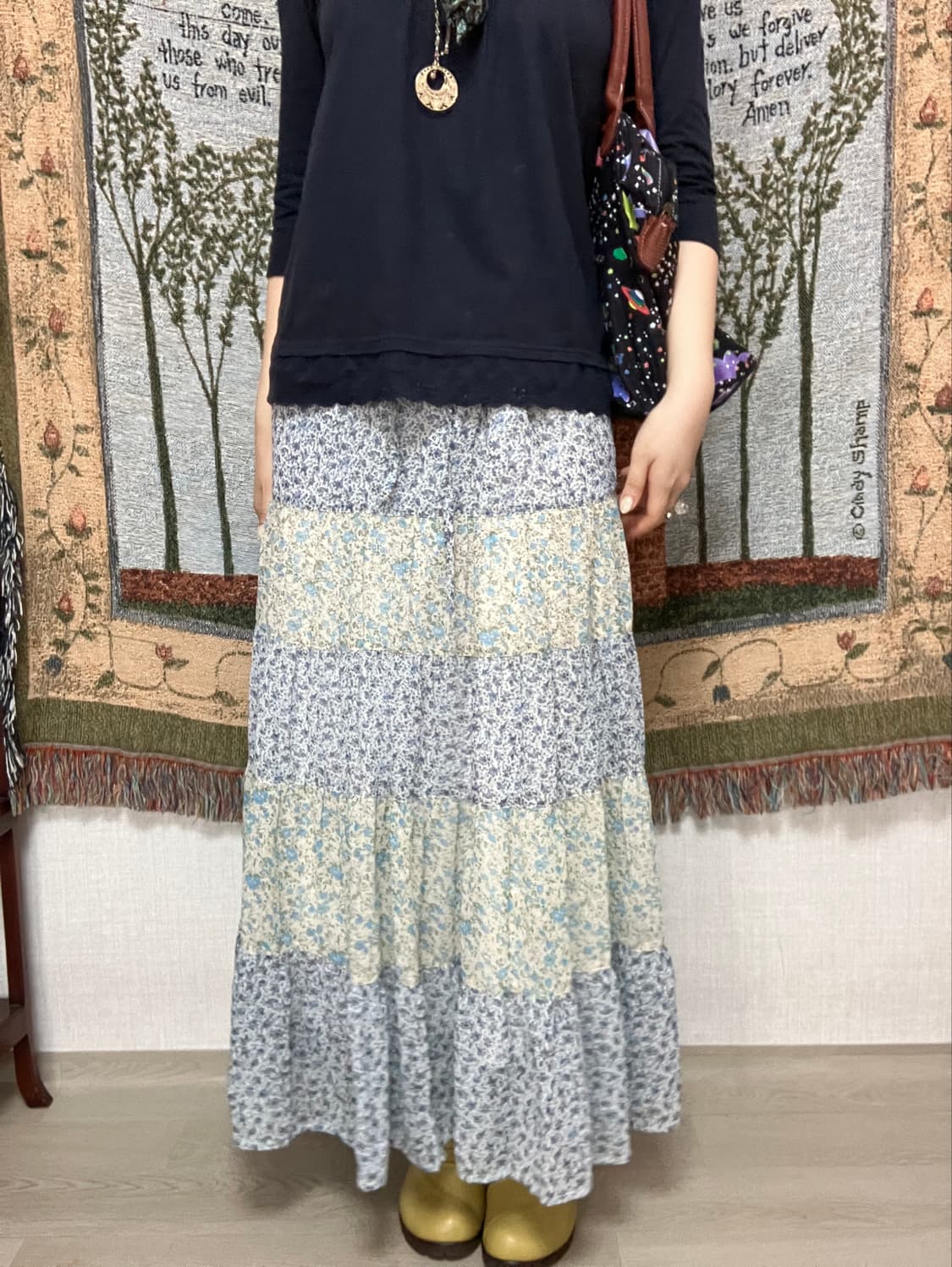 jpn vintage 소다 패치 잔꽃 스커트 상품이미지2