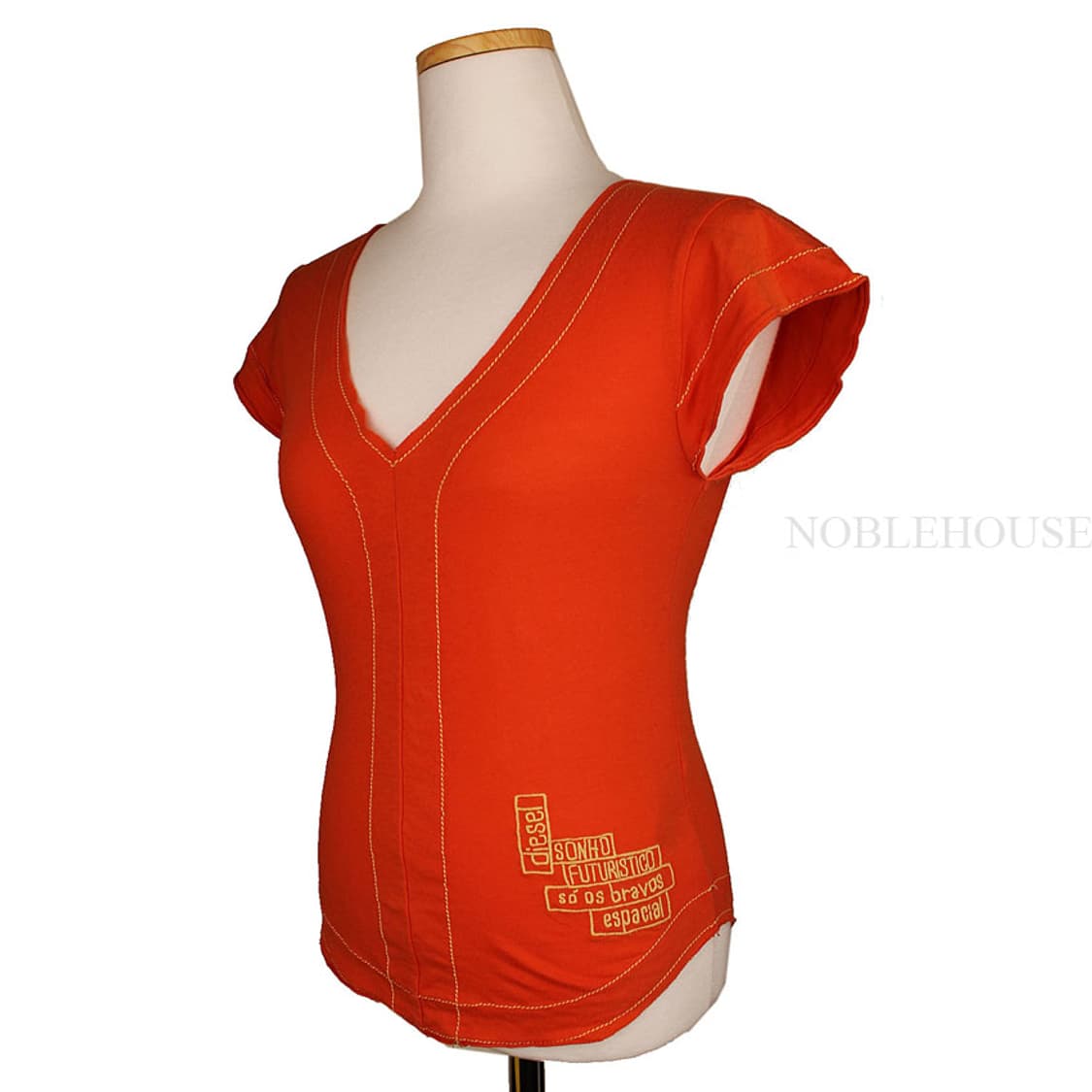 디젤 오렌지 스티치 티셔츠(XS) 상품이미지2