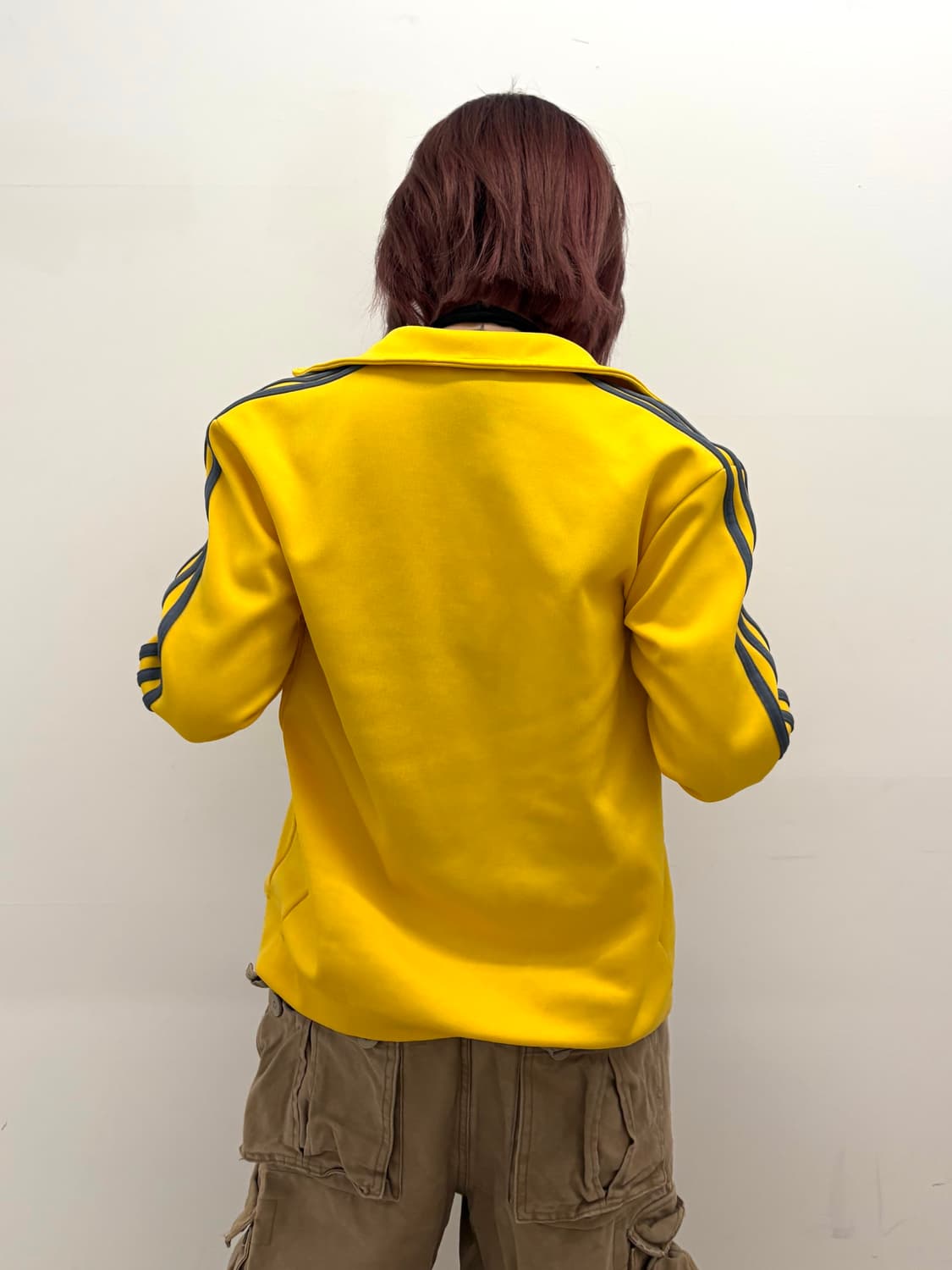 90s'Adidas 옐로우 삼선 집업 상품이미지3