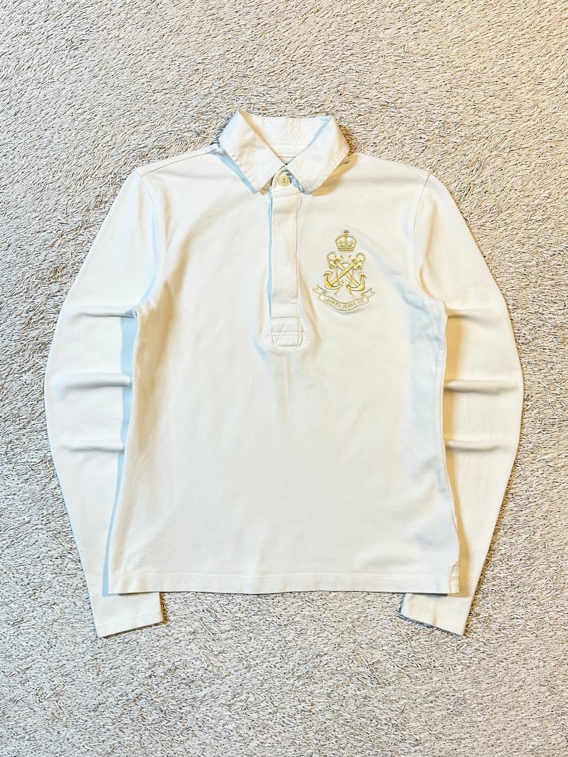 희귀) 로렌 랄프로렌 진스 크레스트 로고 PK 긴팔 카라티 상품이미지1