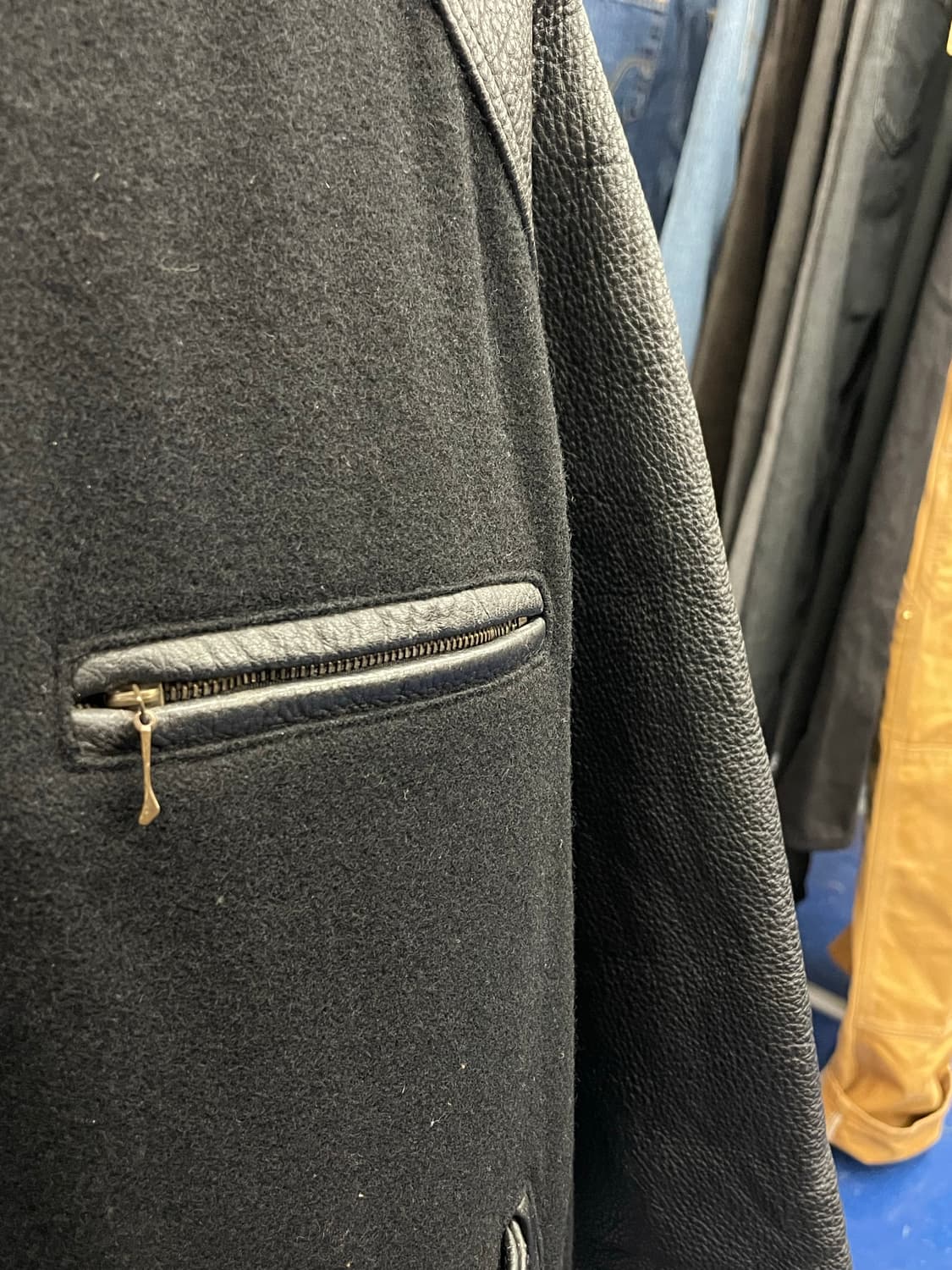 1990s 핸드패치 소가죽 울 바시티 자켓 상품이미지5