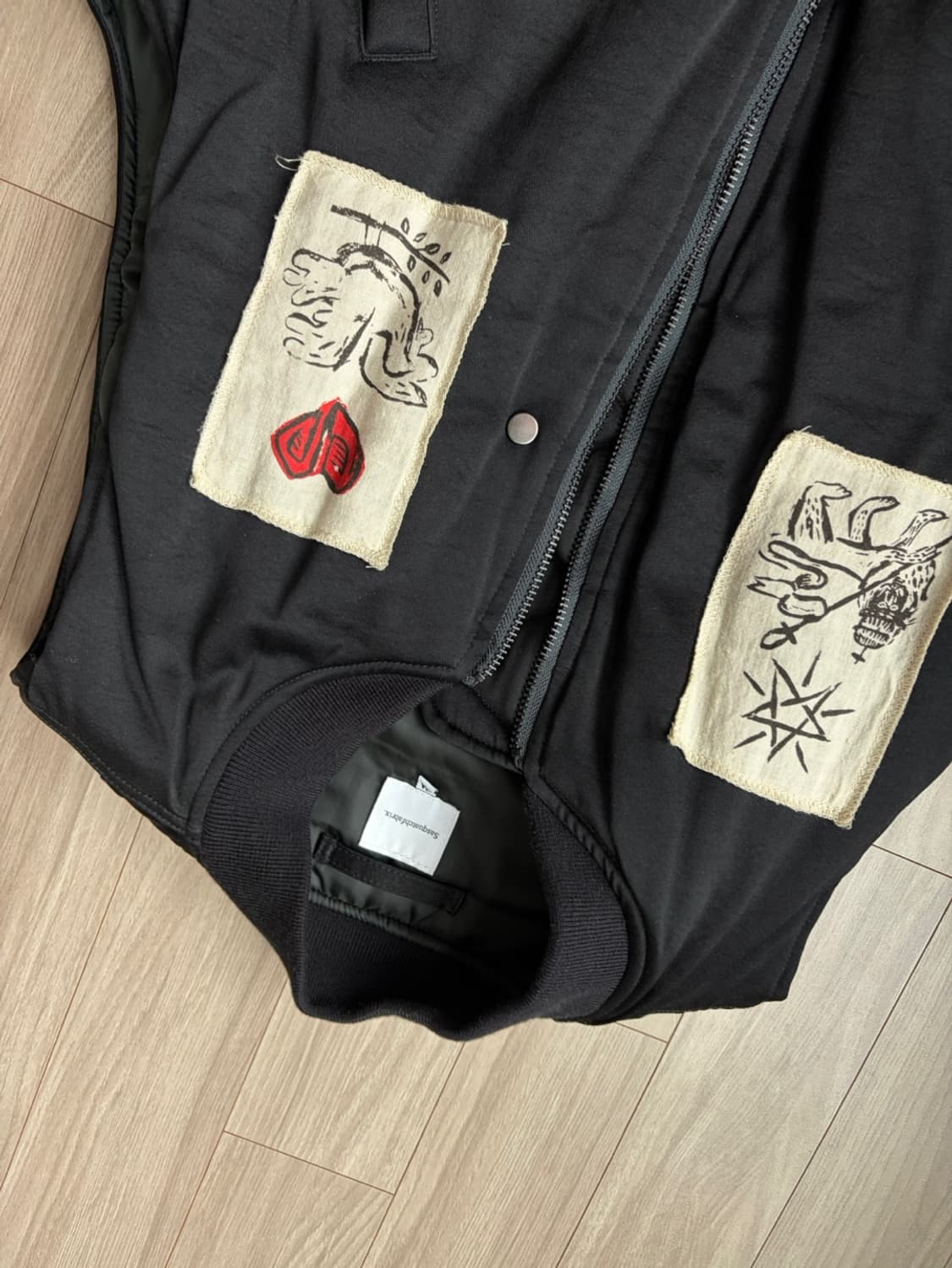 [L] 사스콰치 패브릭스 패딩 베스트 블랙 조끼 상품이미지4