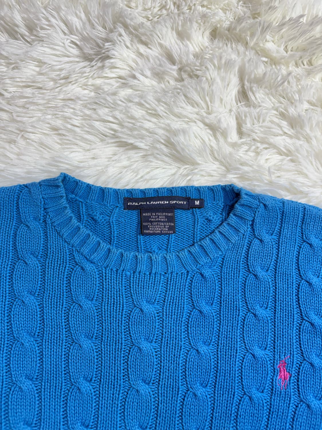 폴로 랄프로렌 블루 포니 꽈배기 니트  상품이미지6