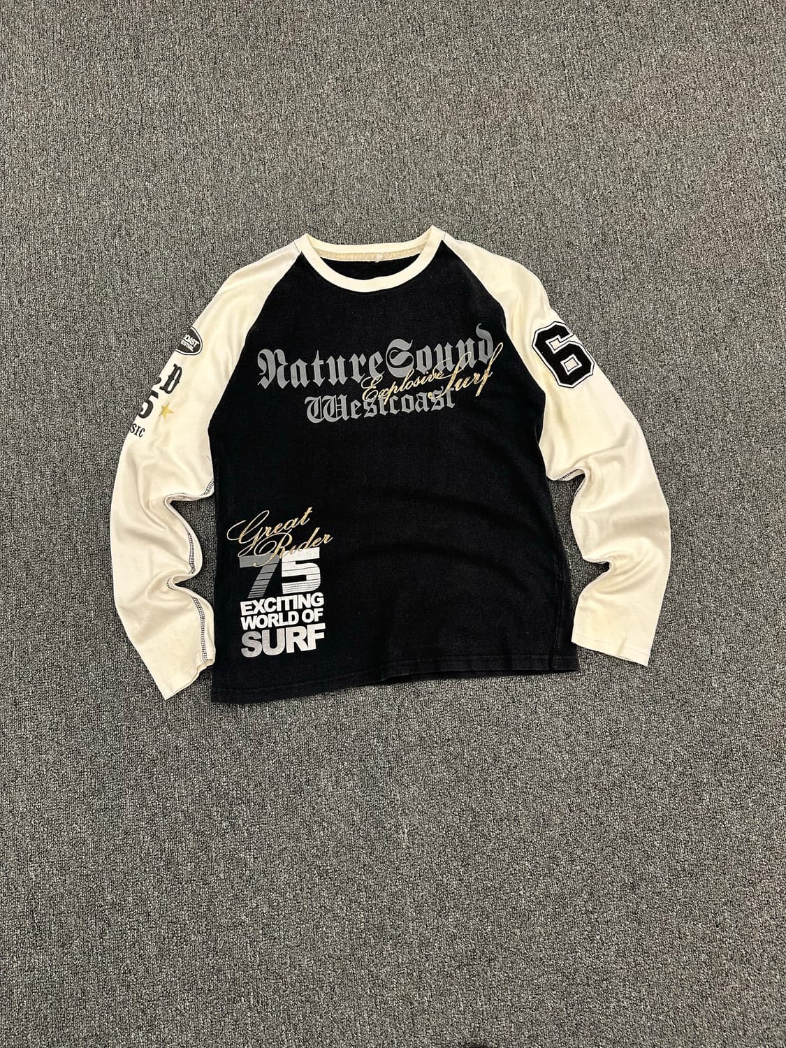 M)Japanese vintage 여성 프린팅 패치 롱슬리브 상품이미지1