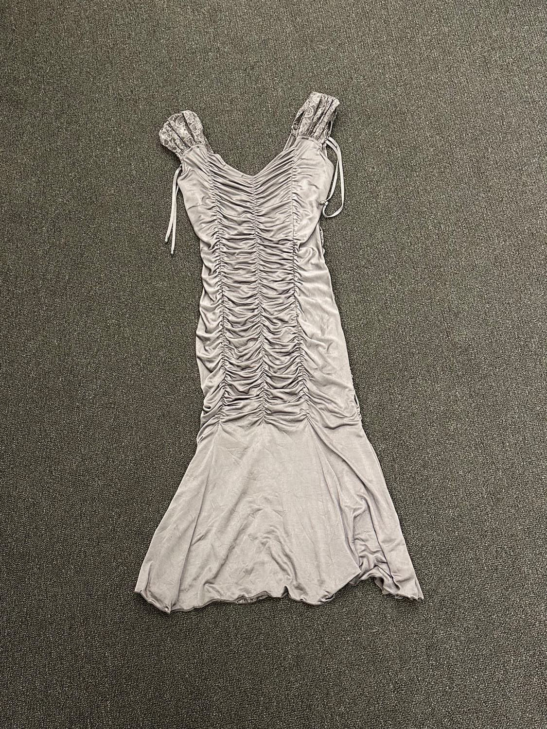 OS)Maitresse vintage 셔링 레이스 원피스 상품이미지6