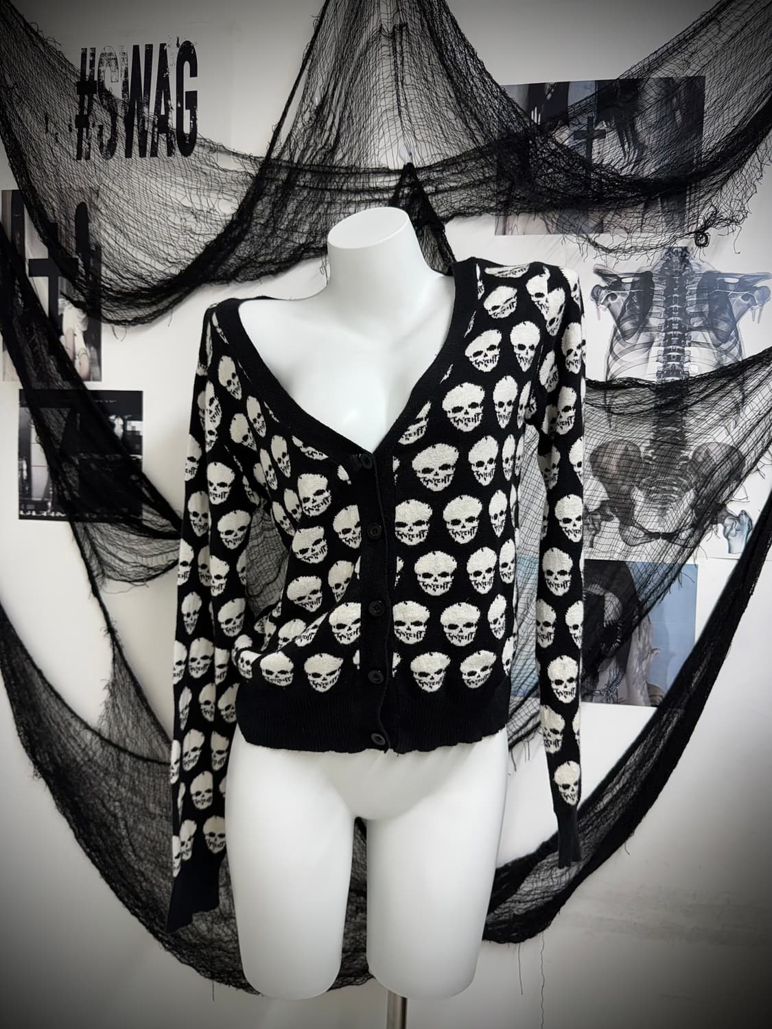 Skull pattern cardigan 상품이미지3