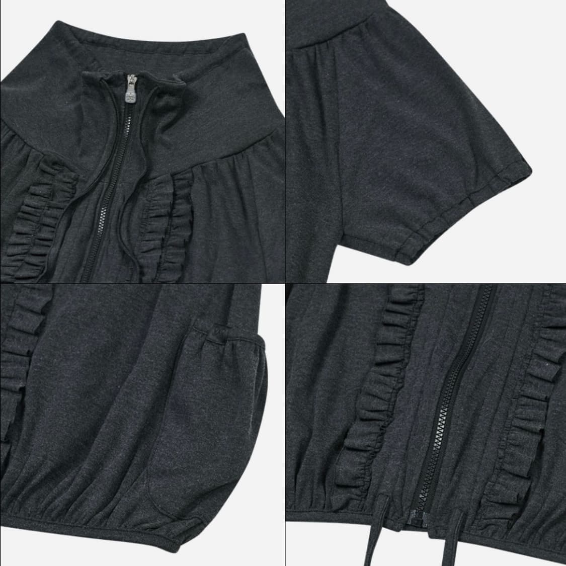 타입서비스 ruffled zip pocket 차콜 상품이미지5