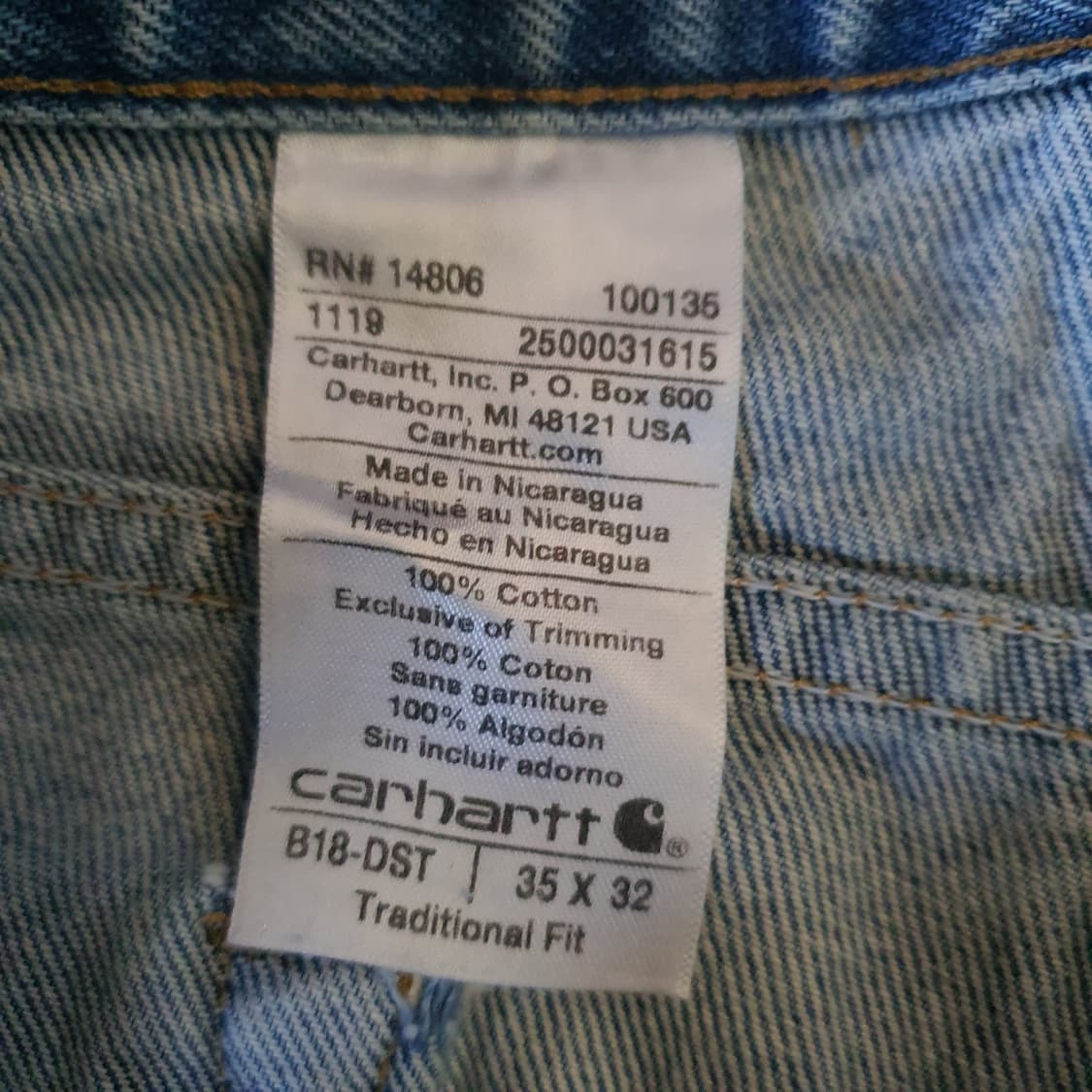 칼하트 빈티지 데님 팬츠 No.47 상품이미지4
