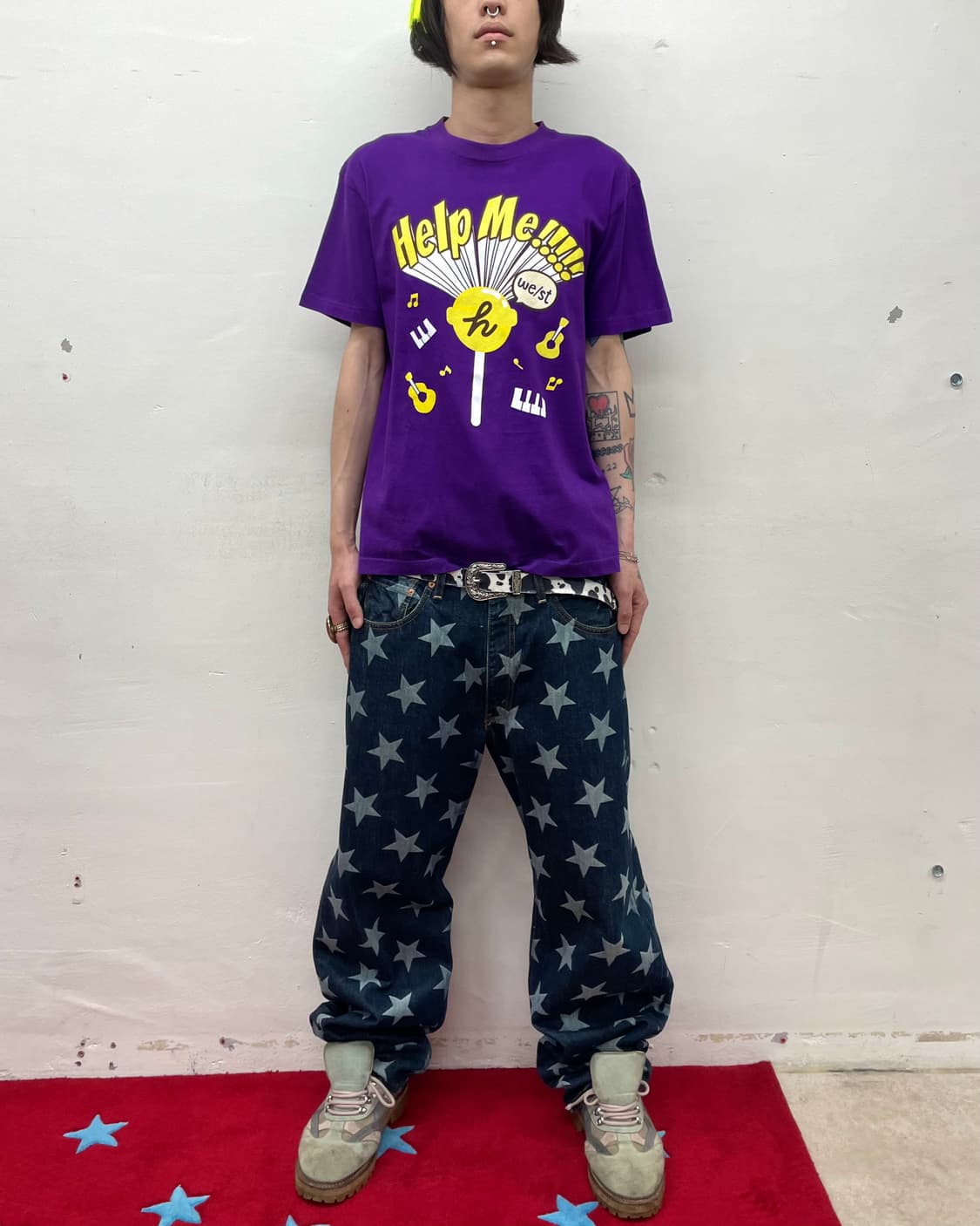 Halp Me Yellow Candy Purple T-shirt 상품이미지3