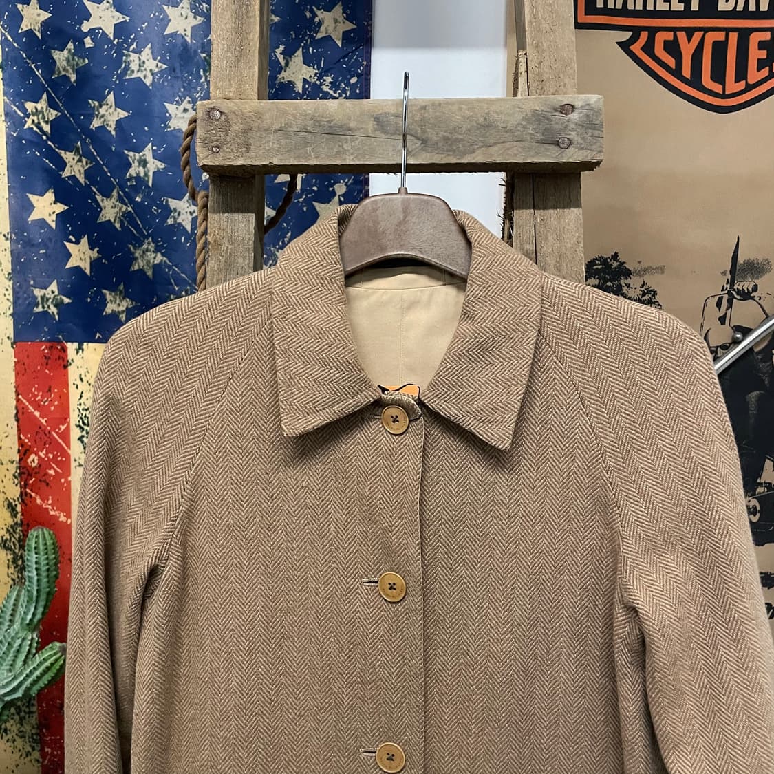 폴로 랄프로렌 헤링본 패턴 트위드 리버시블 코트 자켓 상품이미지3