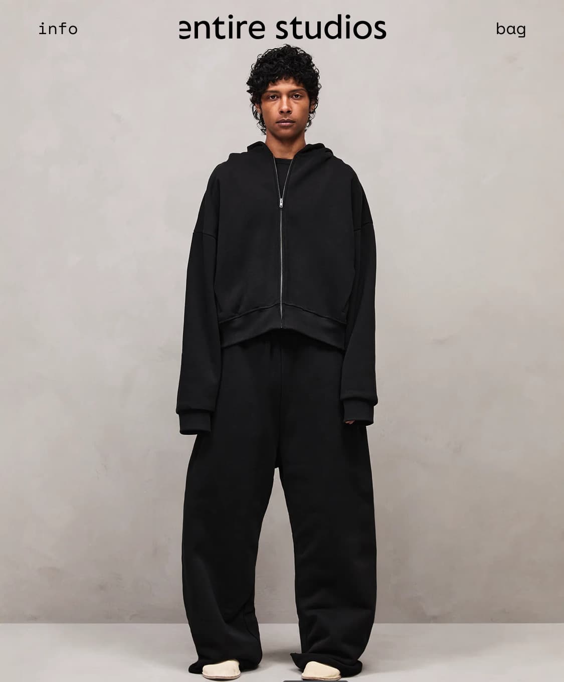 (L) entire studios THERMAL HOOD BLACK 상품이미지1