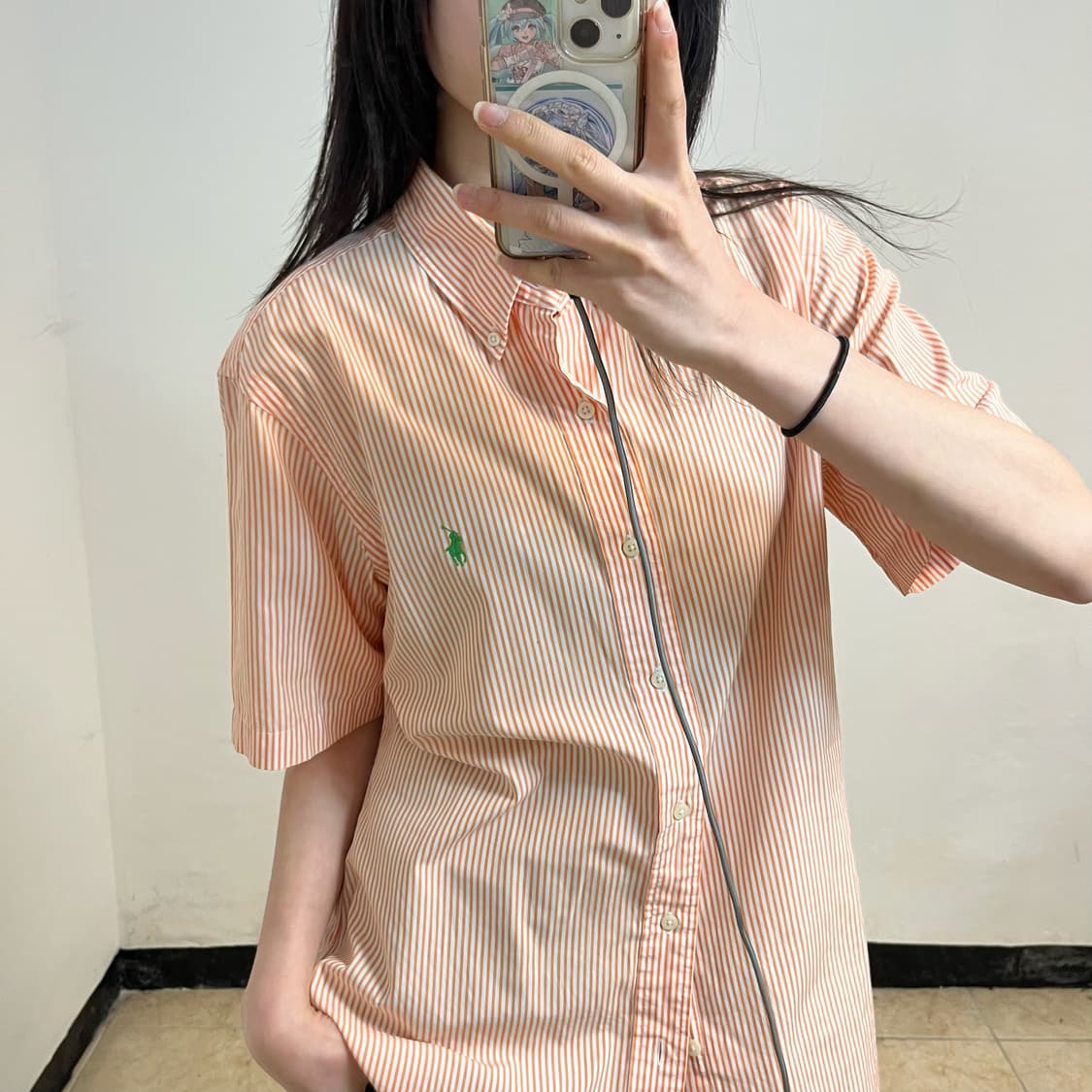 Polo orange stripe short sleeves shirts 상품이미지2