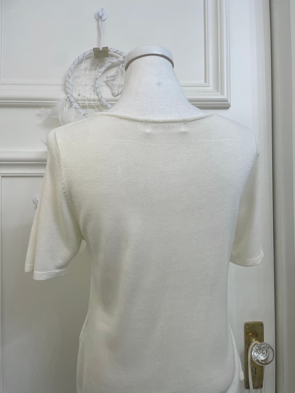 ivory lace point square-neck half knit t 상품이미지4