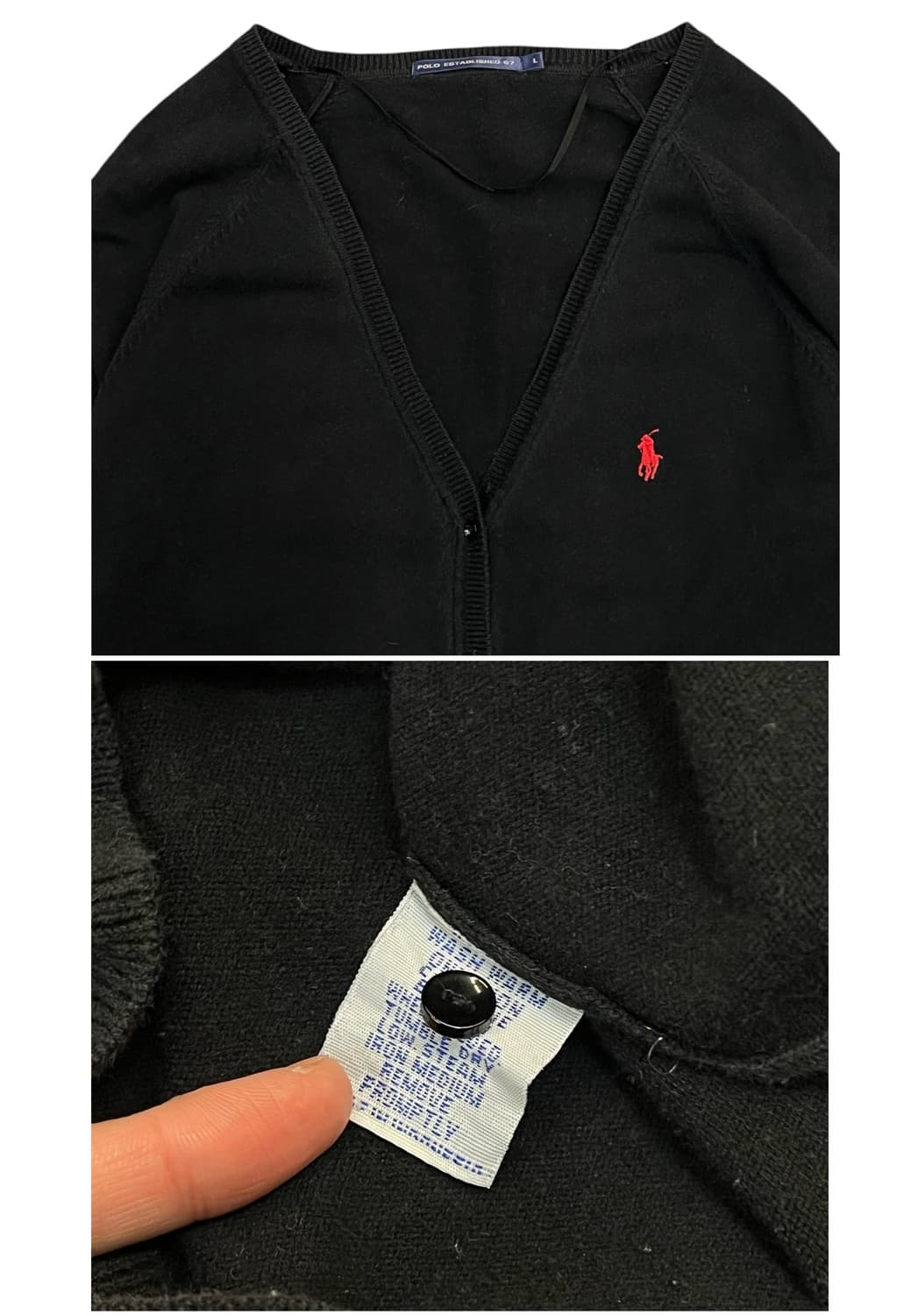 폴로 랄프로렌 가디건 블랙 L #csz2147 상품이미지4