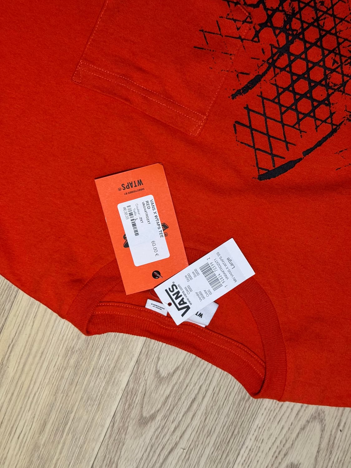 Wtaps 더블탭스 반스 보더 포켓 티셔츠 오렌지 상품이미지2