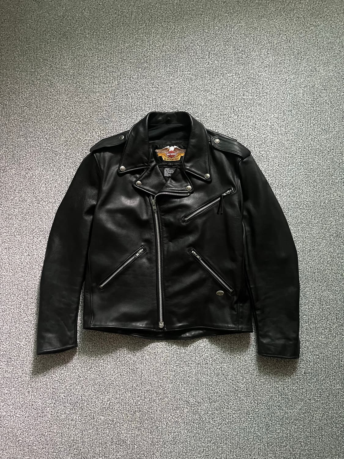 할리데이비슨 USA 더블 라이더 가죽 자켓 L 상품이미지1