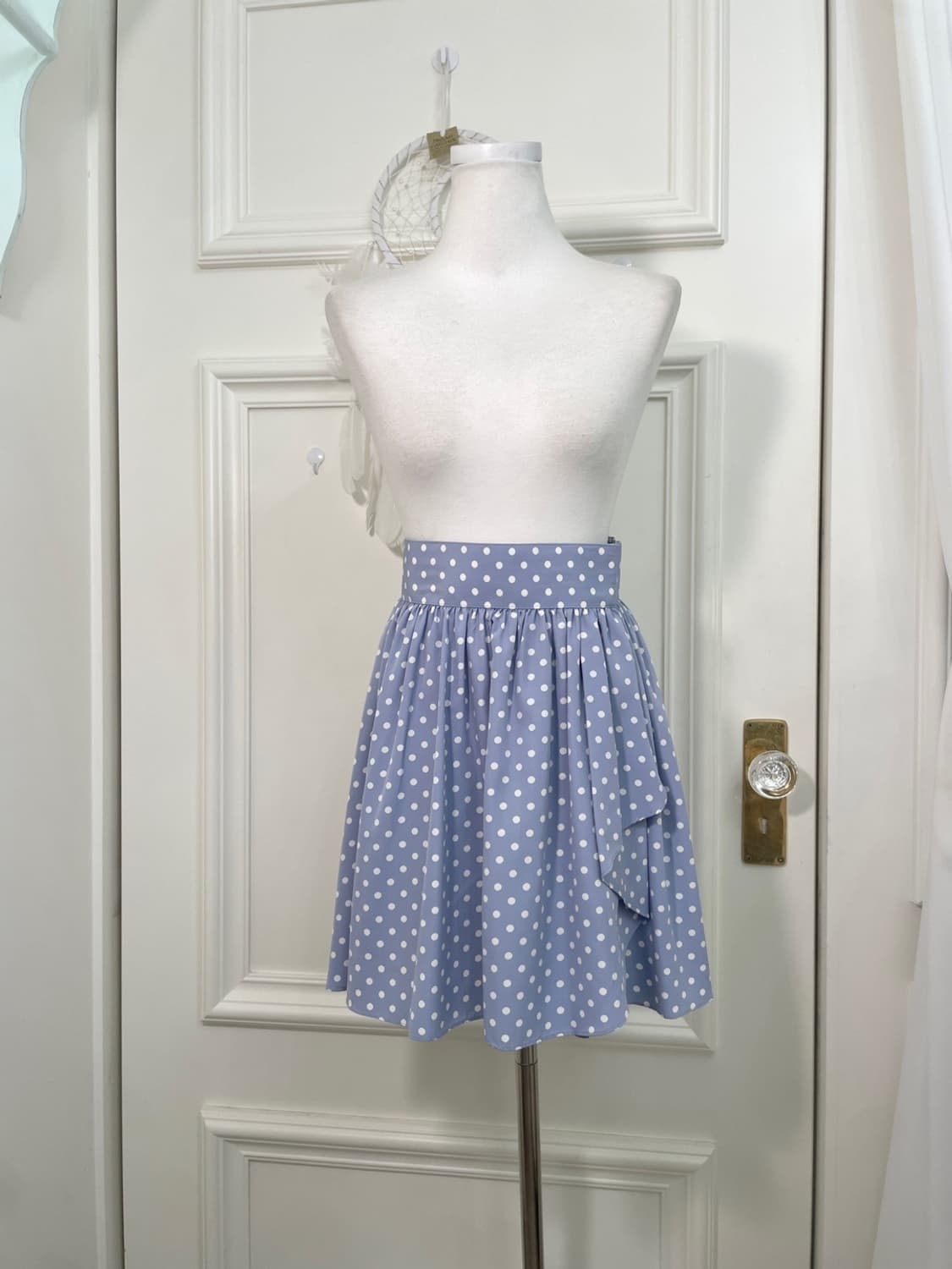 sky-blue dot wrap skirt 상품이미지1