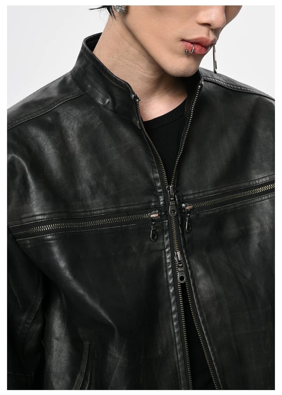 Opium Crucifix Leather Jacket 상품이미지6