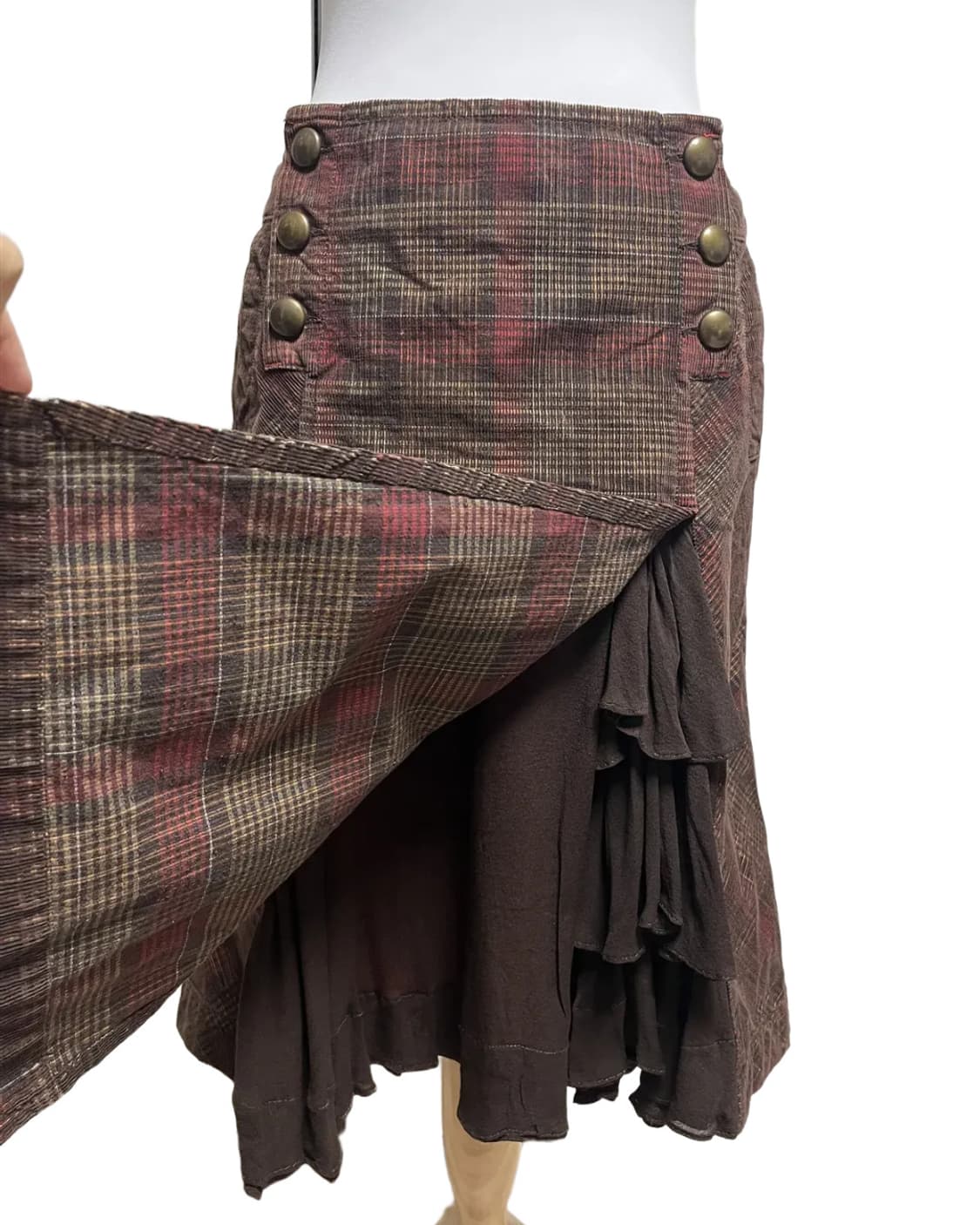 Corduroy check slit skirt 상품이미지7