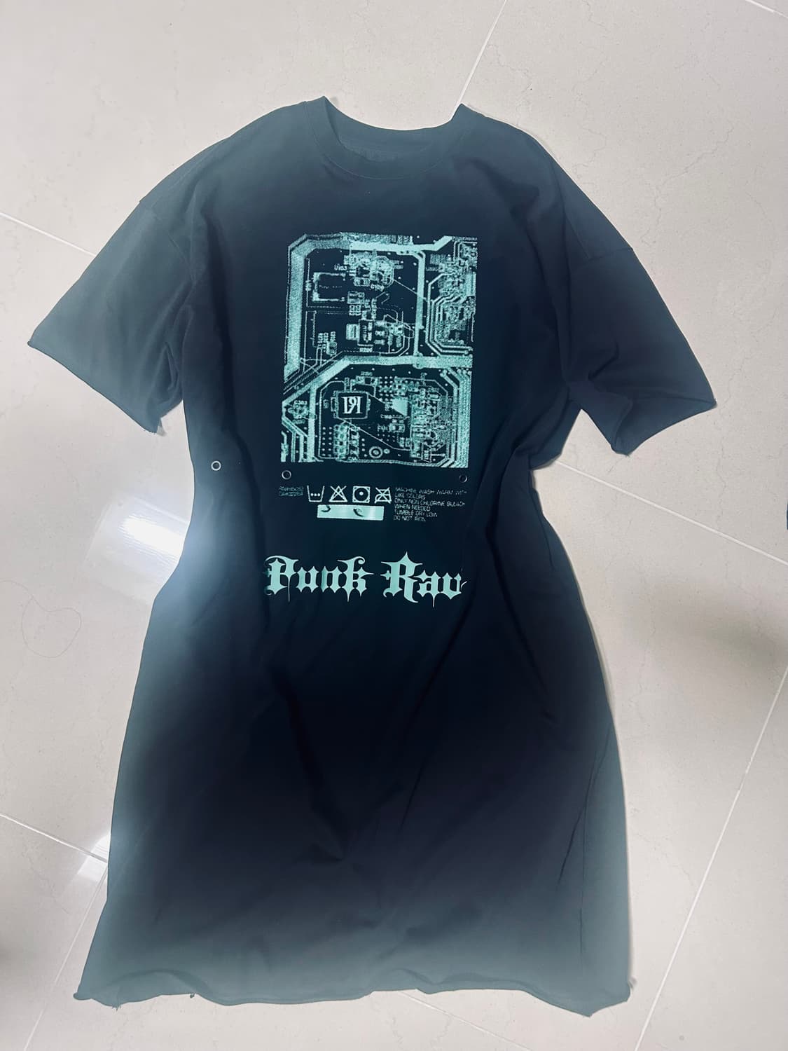 펑크레이브 고스 펑크 반팔 롱 원피스 사이버 튜닉  상품이미지2