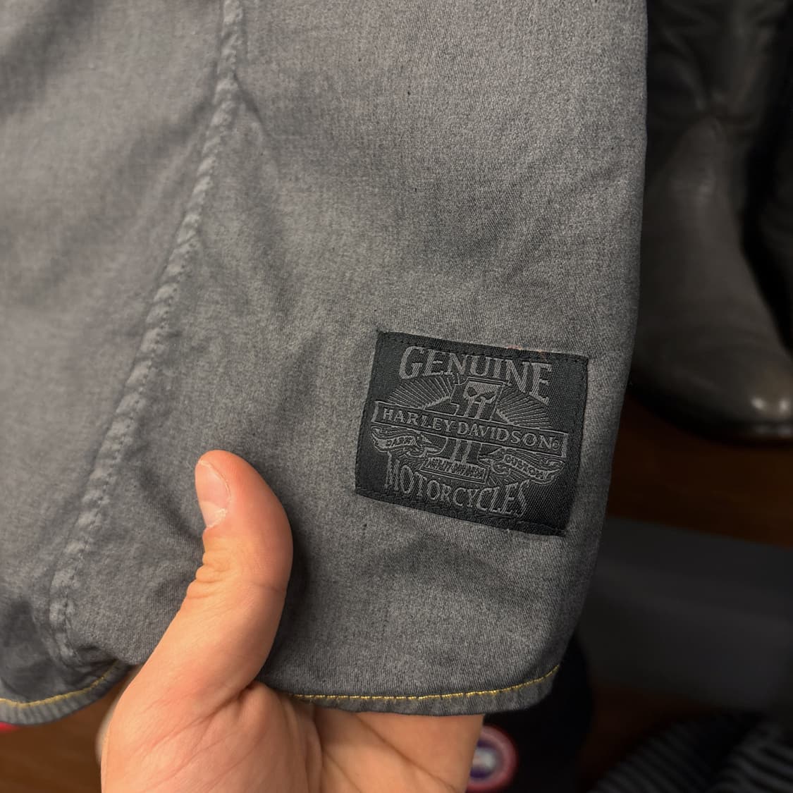 할리데이비슨 피그먼트 다잉 H-DMC 스텐실 워크셔츠 N1066 상품이미지7