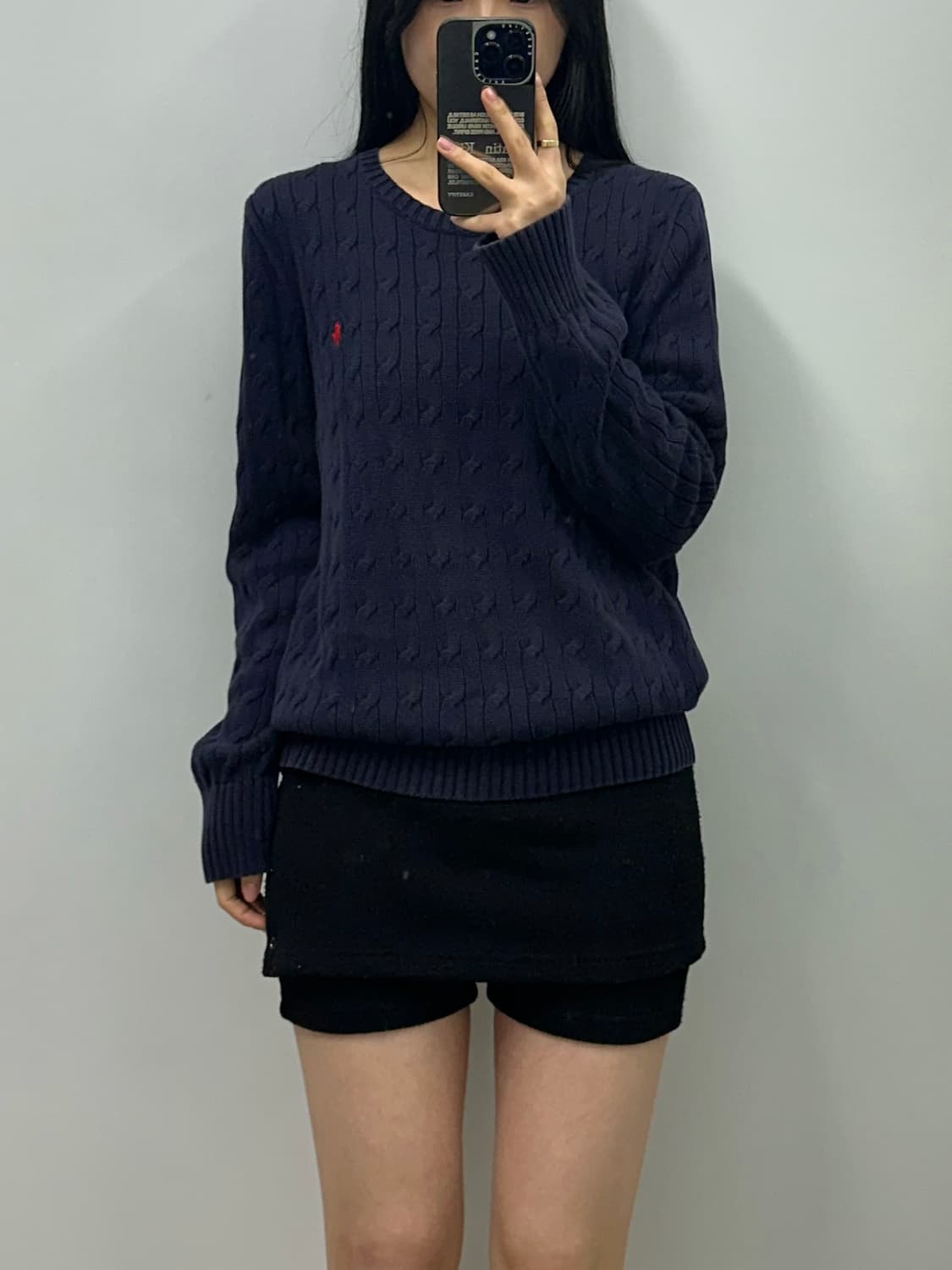 폴로 랄프로렌 네이비 꽈배기 니트  상품이미지1