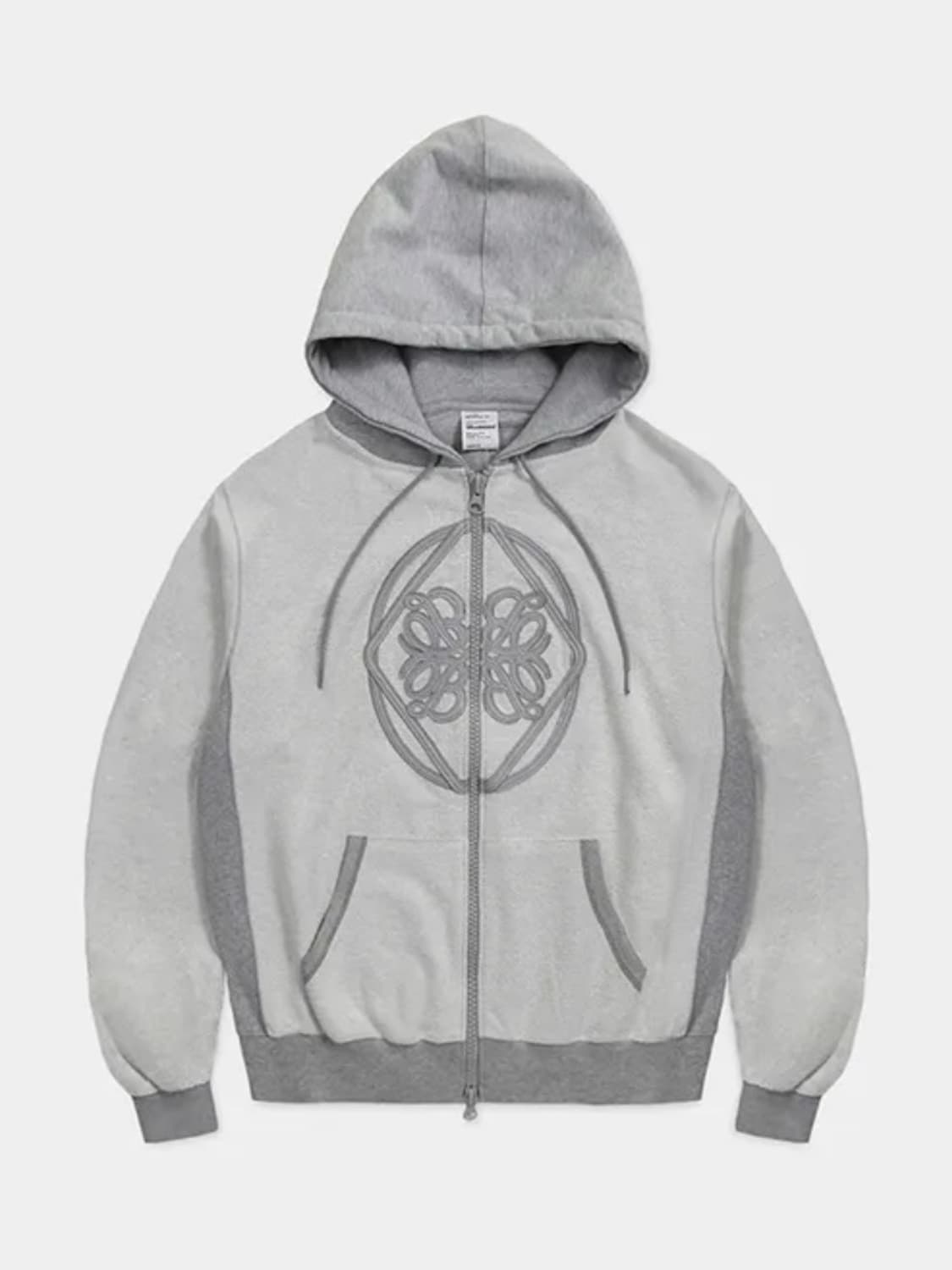 롬버스 래더패치 후드집업 그레이 상품이미지3