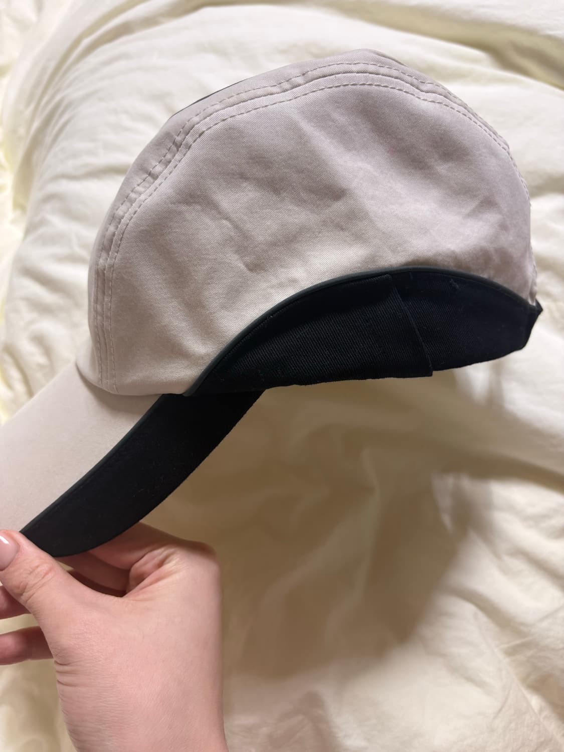 미스치프 롬버스 코튼 볼캡 베이지 블랙 상품이미지2