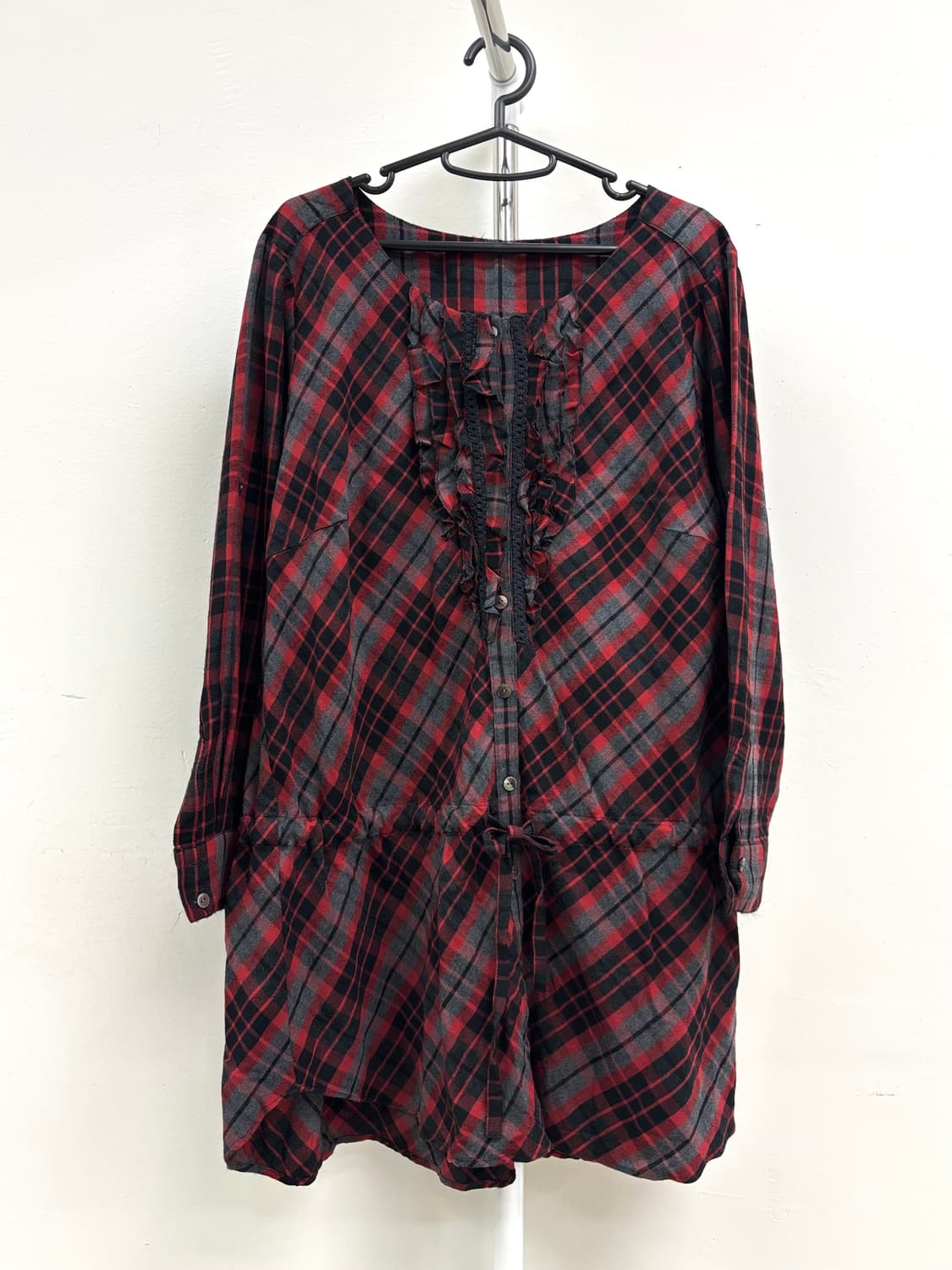 빈티지 체크 셔츠 원피스 상품이미지5