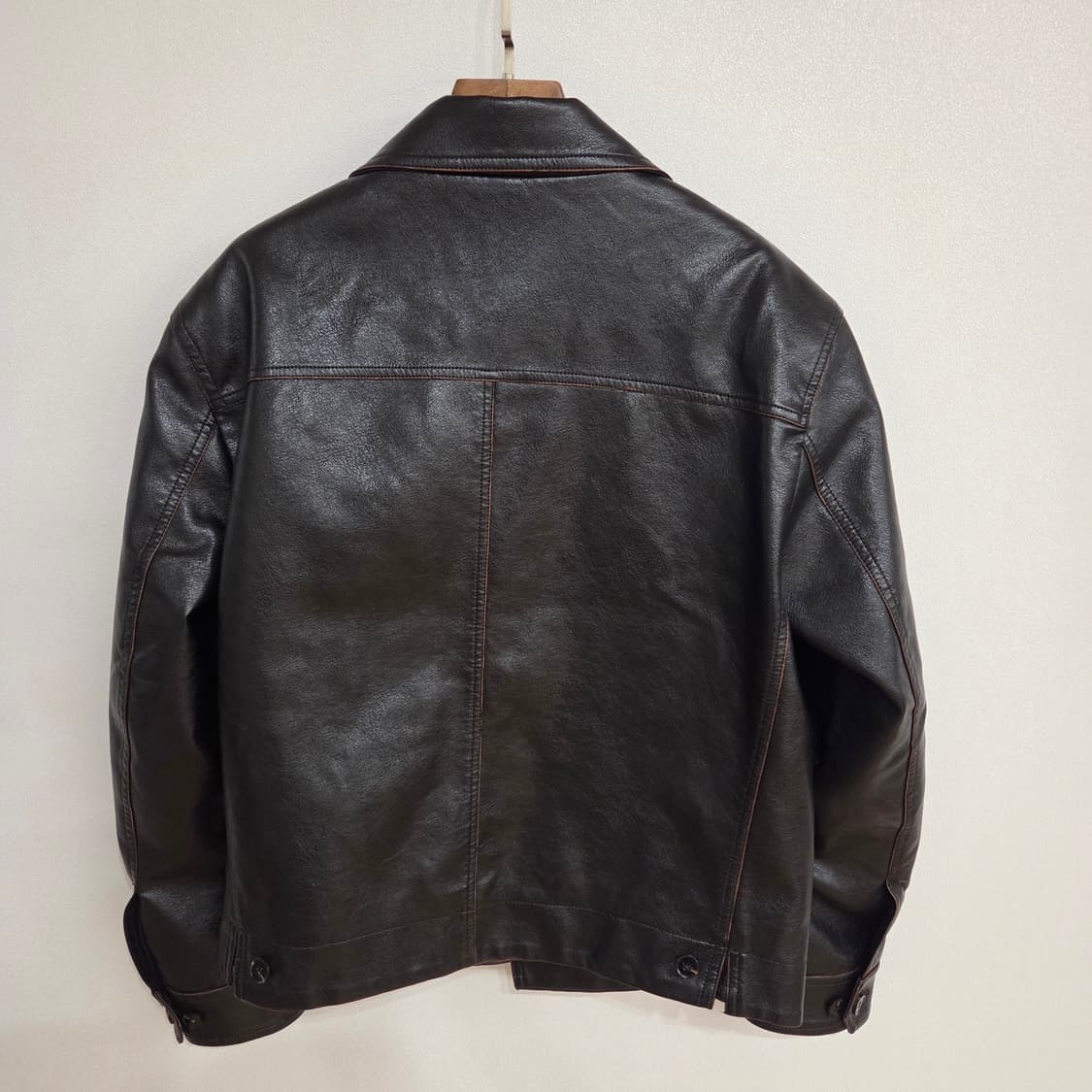 MOOD 빈티지 스타일 브라운 레더 자켓 M 상품이미지6