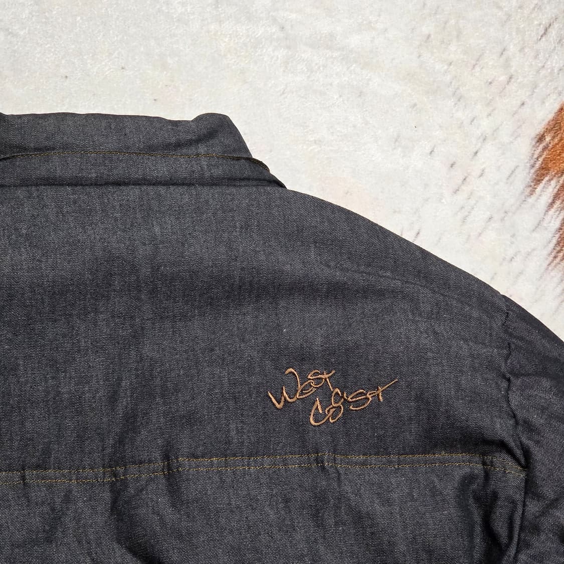 빈티지 덕다운 그레이 데님 패딩 상품이미지5