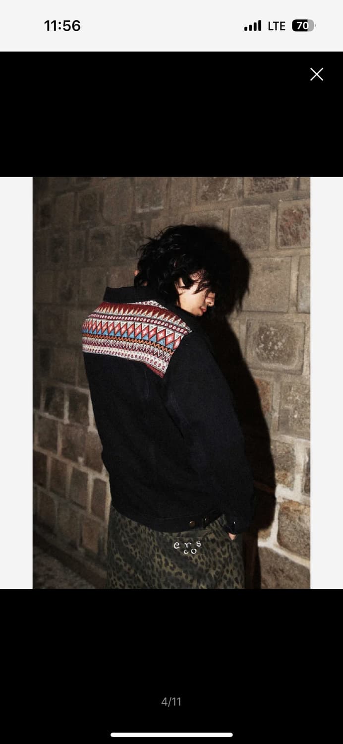 이알에스코 데님 트러커 자켓 블랙 상품이미지2