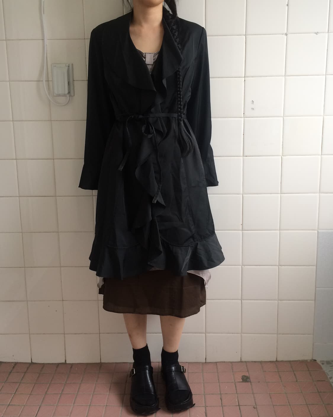 Speccio ruffle glossy coat 상품이미지1