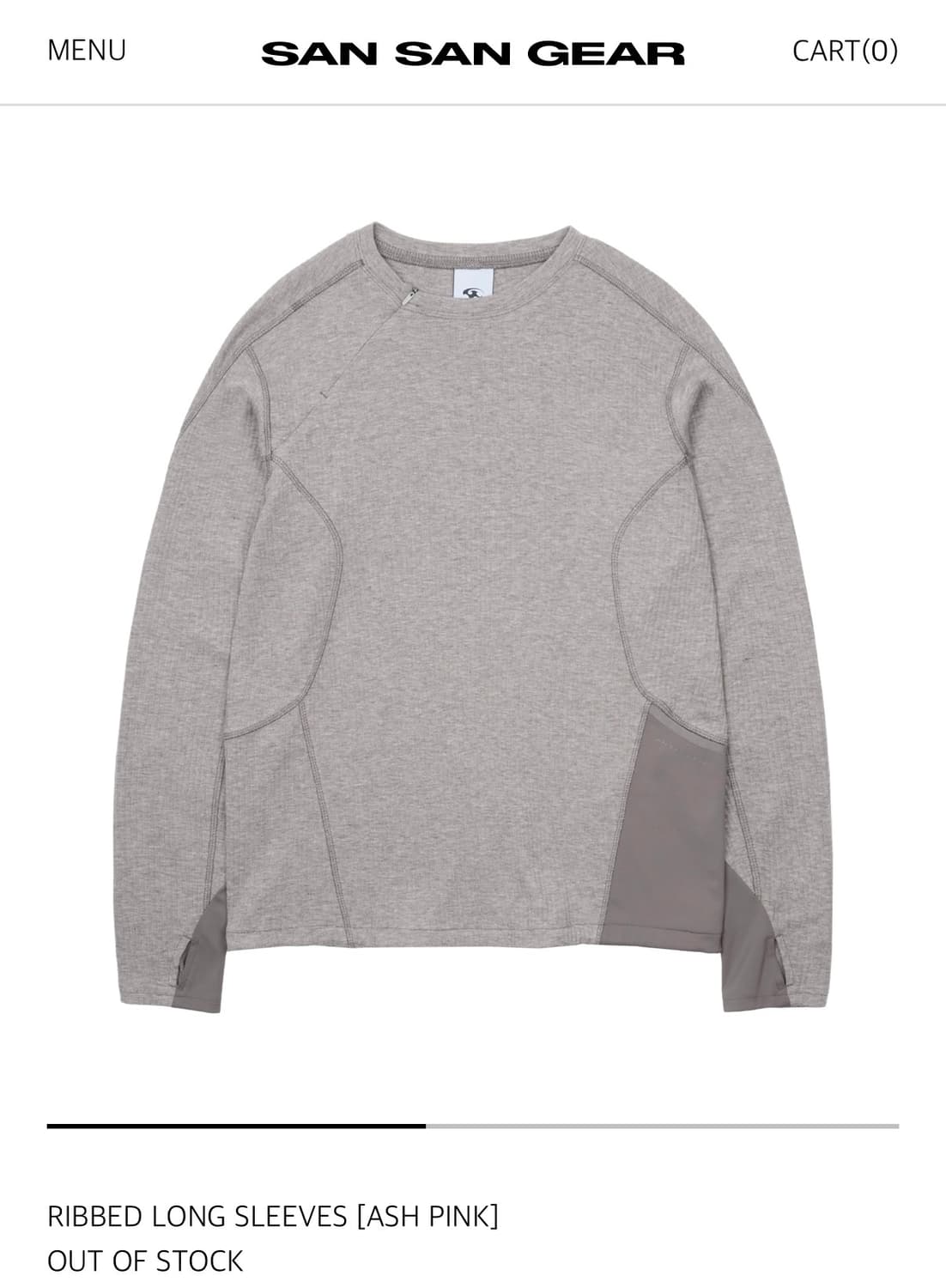 산산기어 RIBBED LONG SLEEVES [ASH PINK]  상품이미지1