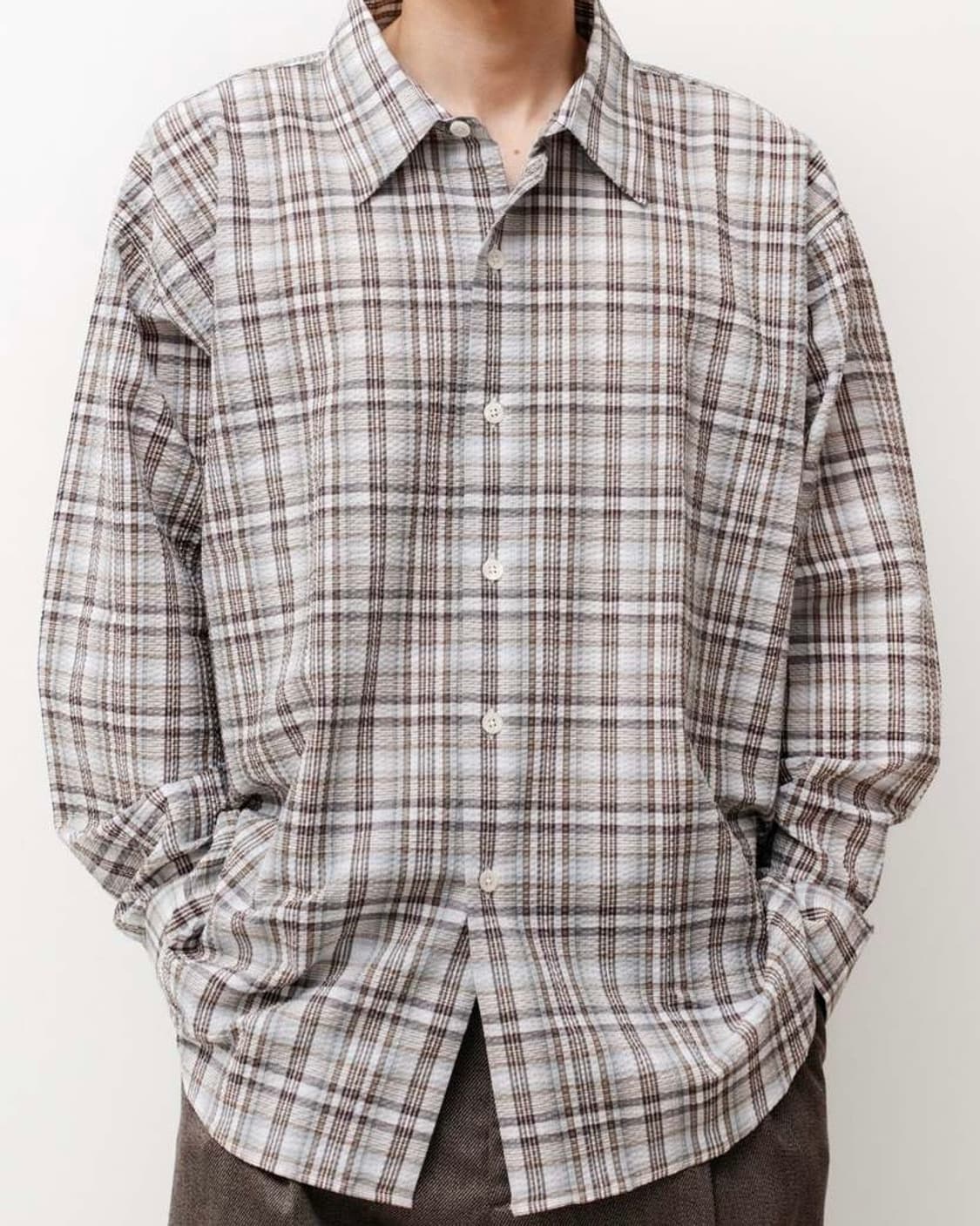엠에프펜 EXACT SHIRT (TAUPE MINT CHECK) 상품이미지1