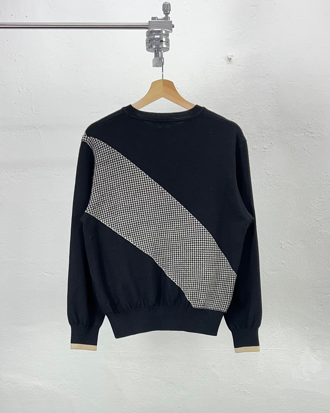 90s 크리스찬 디올 하운드 투스 배색 니트 스웨터 상품이미지6
