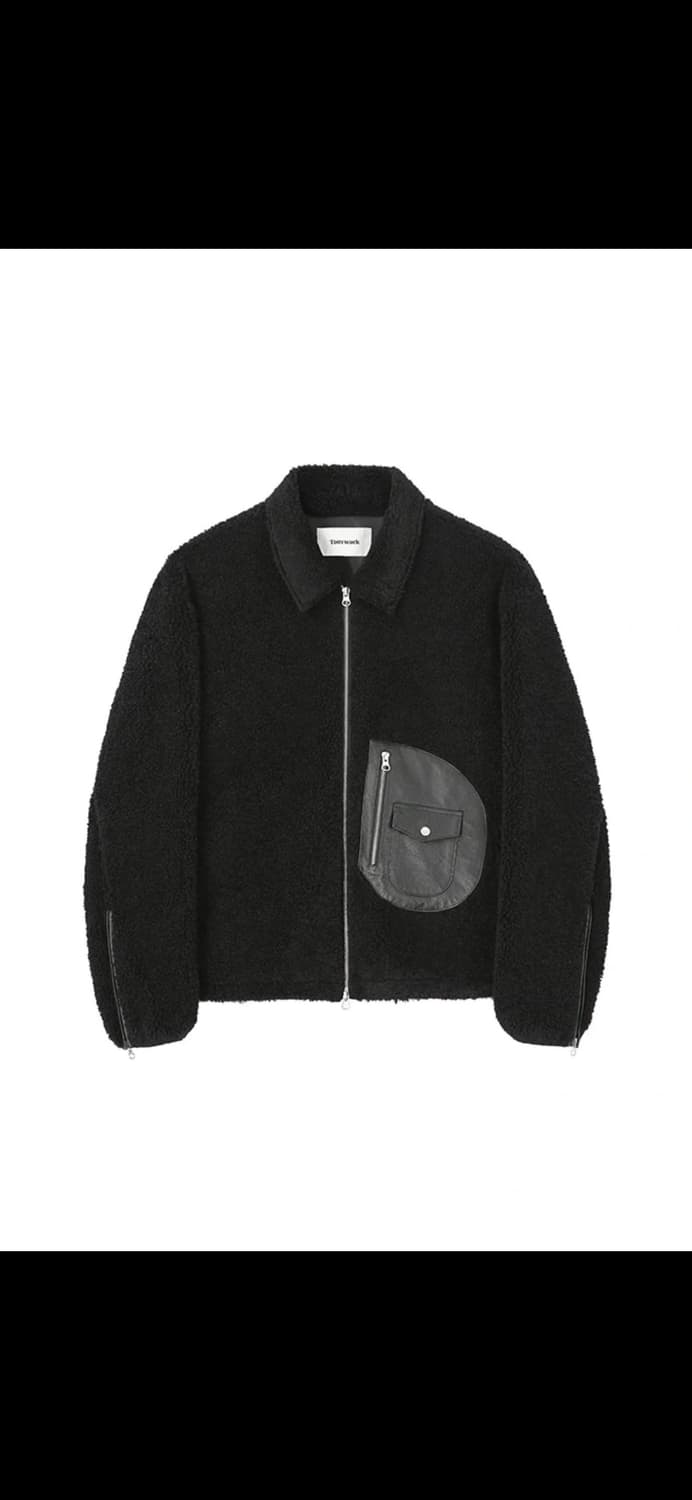 토니웩 레더 트리밍 플리스 자켓 100-105/블랙 상품이미지8