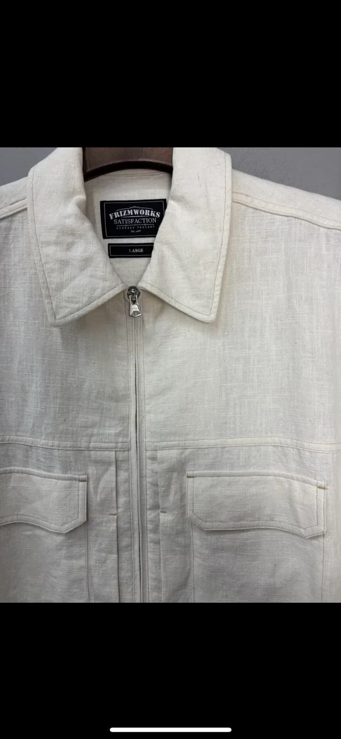 프리즘웍스 린넨 아이보리 블루종 자켓 H1855 상품이미지4