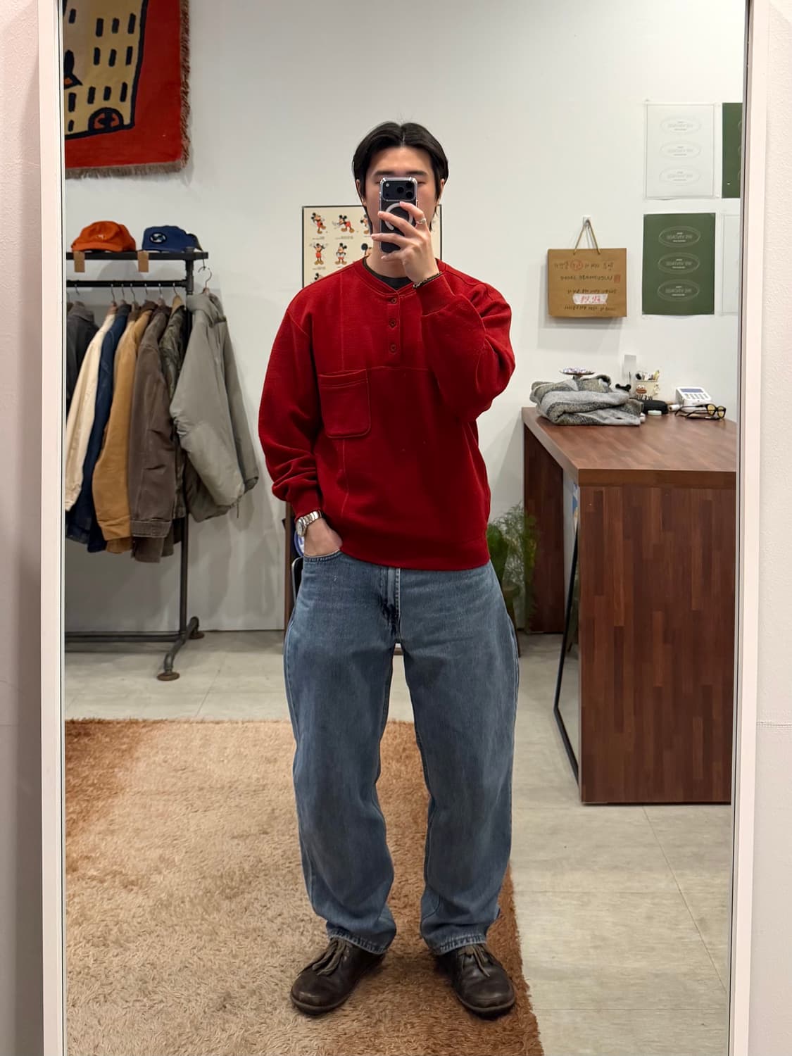 Anold Palmer 빈티지 헨리넥 울 니트 상품이미지2