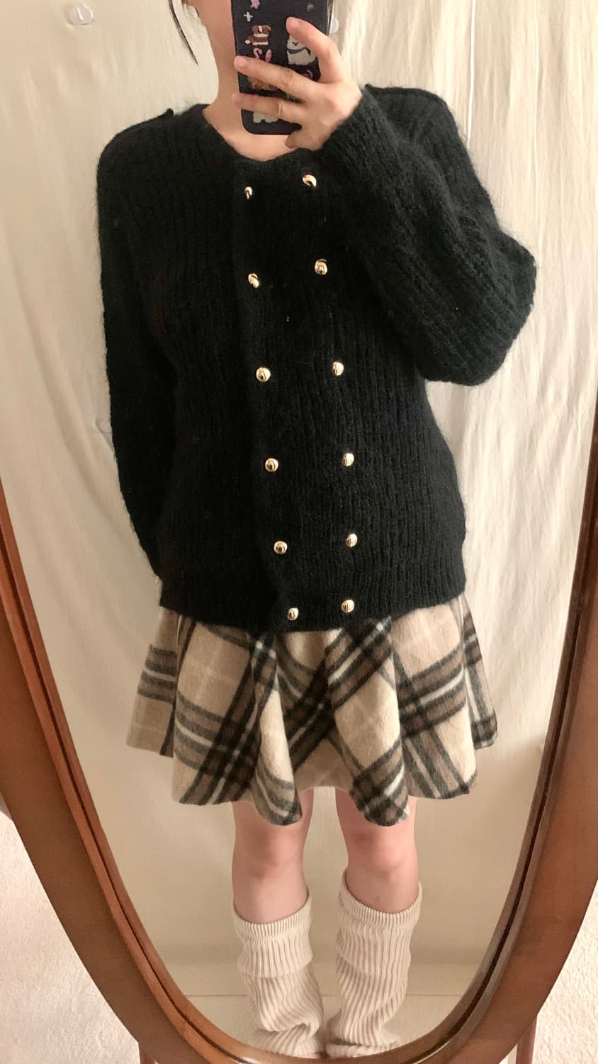 금장 단추 울 가디건 상품이미지4