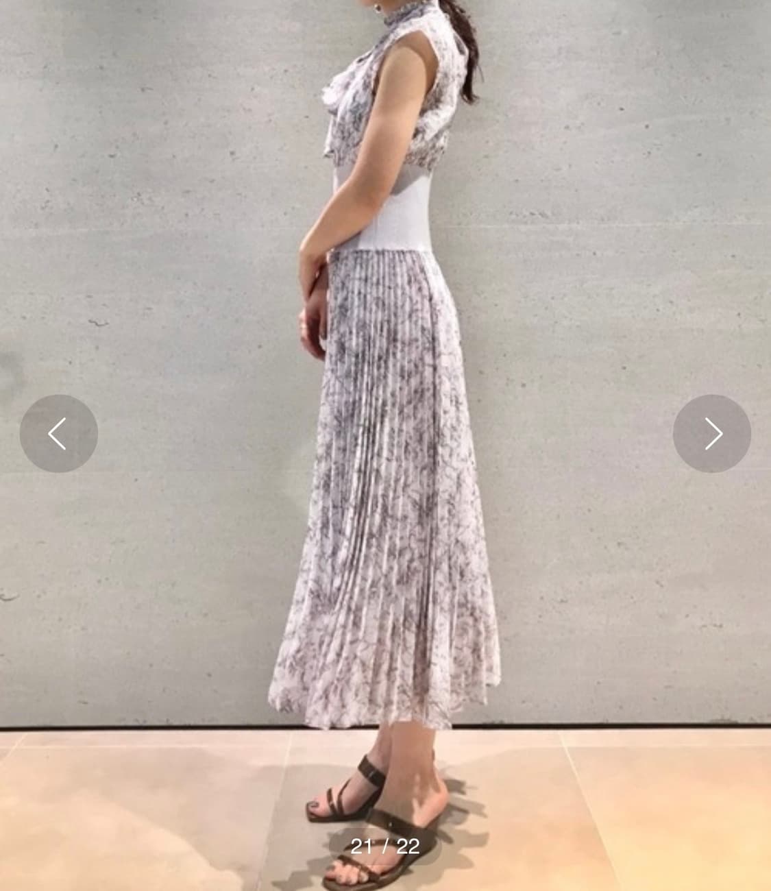 snidel 스나이델 허리 리브 플리츠 롱 원피스 /스나계 상품이미지3